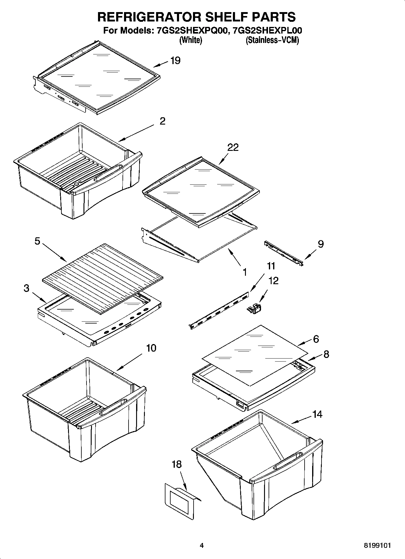 03 - REFRIGERATOR SHELF PARTS