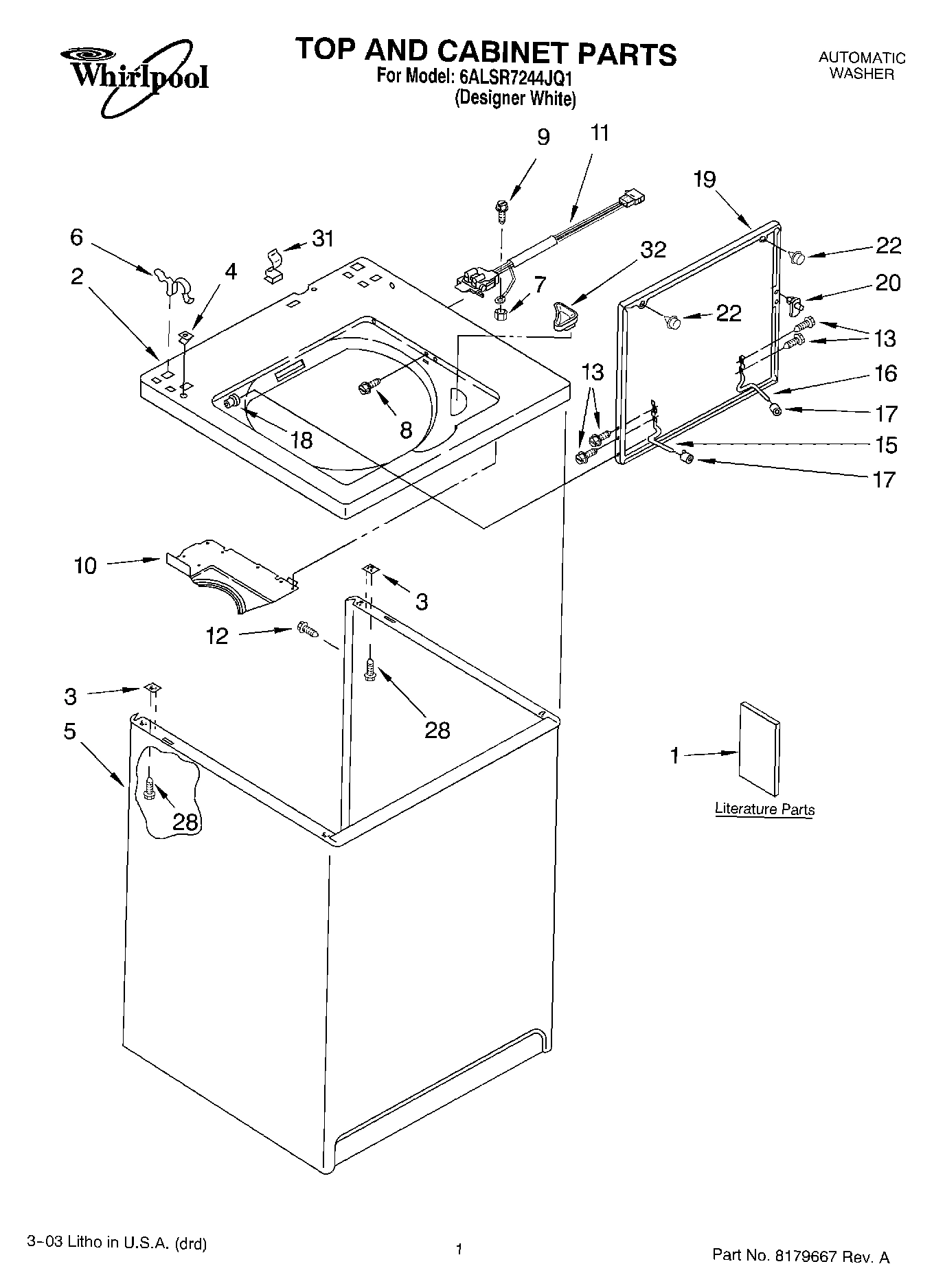 01 - TOP AND CABINET PARTS