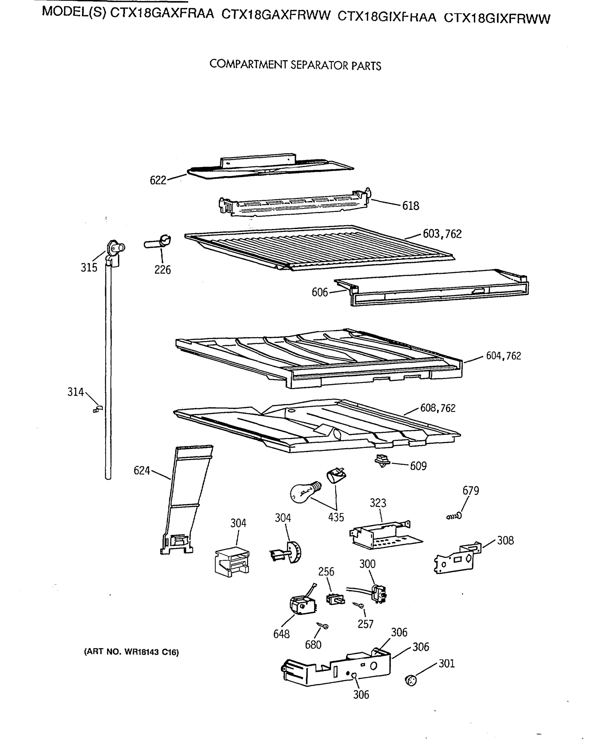 COMPARTMENT SEPARATOR PARTS
