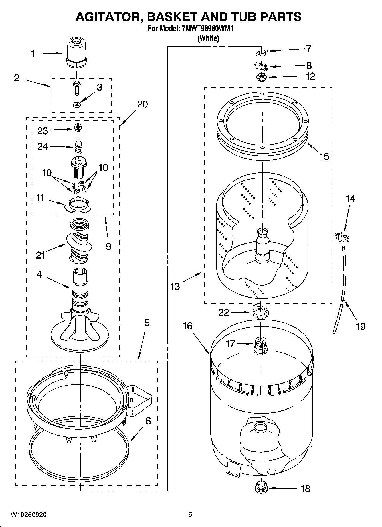 03 - AGITATOR, BASKET AND TUB PARTS