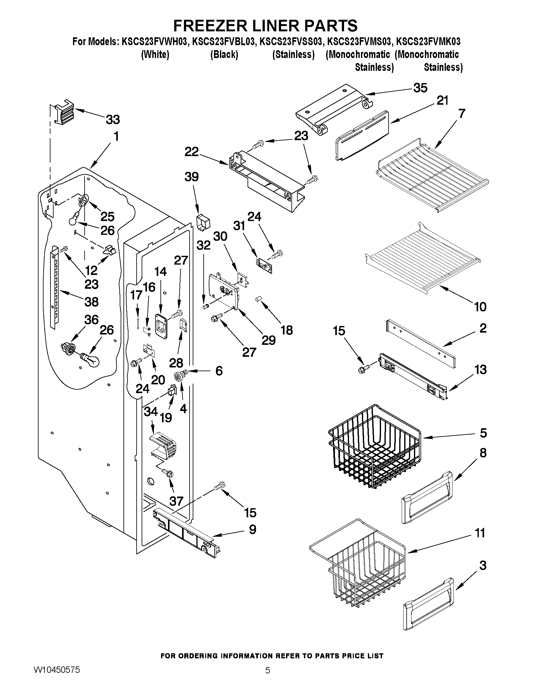 04 - FREEZER LINER PARTS