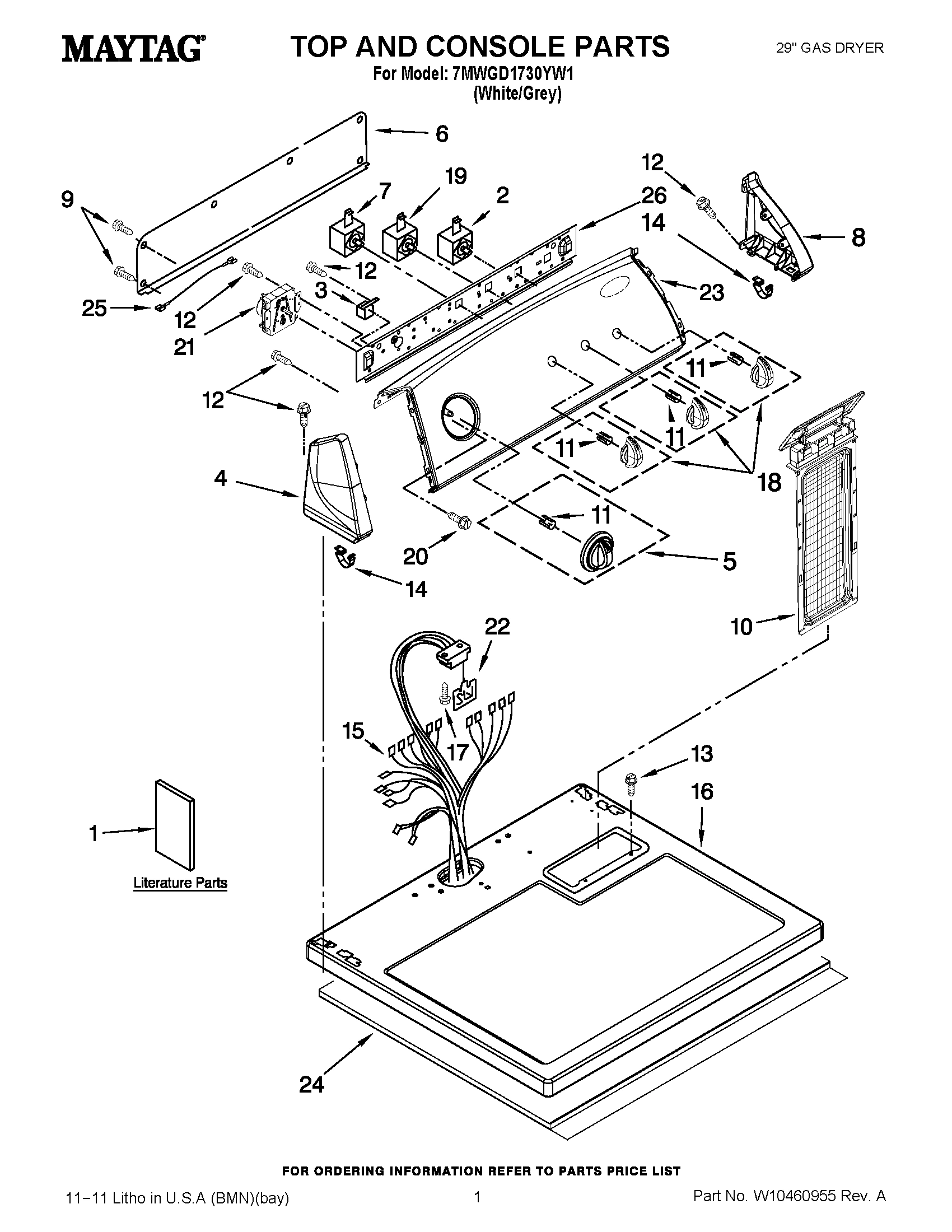 01 - TOP AND CONSOLE PARTS