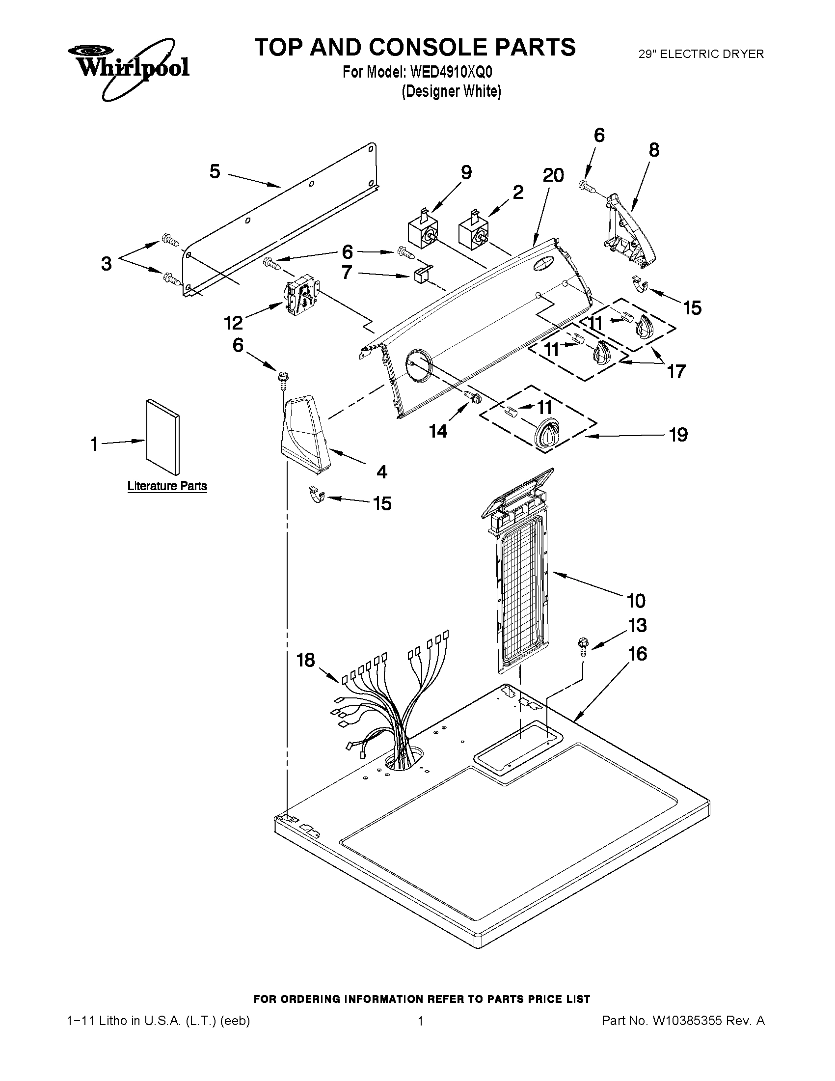 01 - TOP AND CONSOLE PARTS