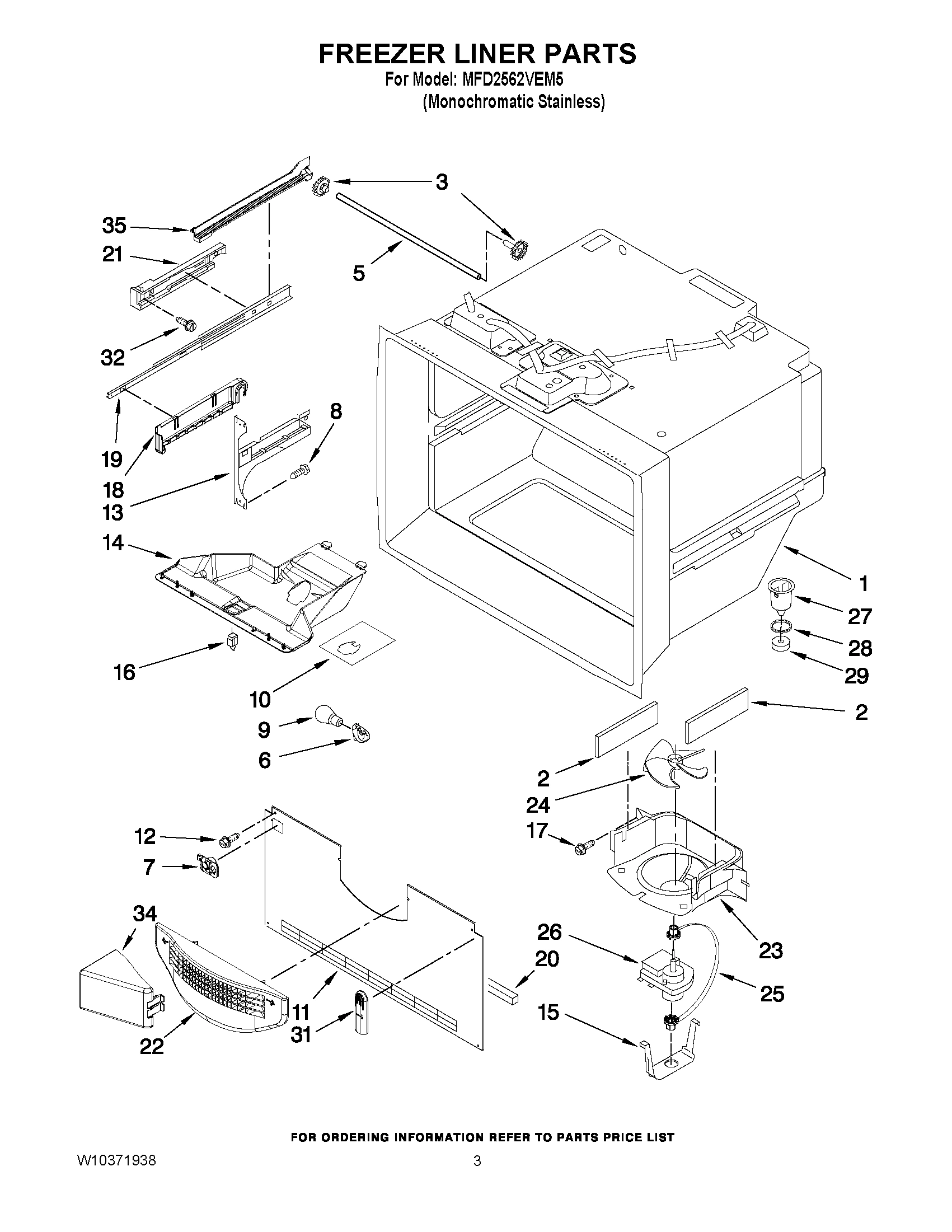 02 - FREEZER LINER PARTS