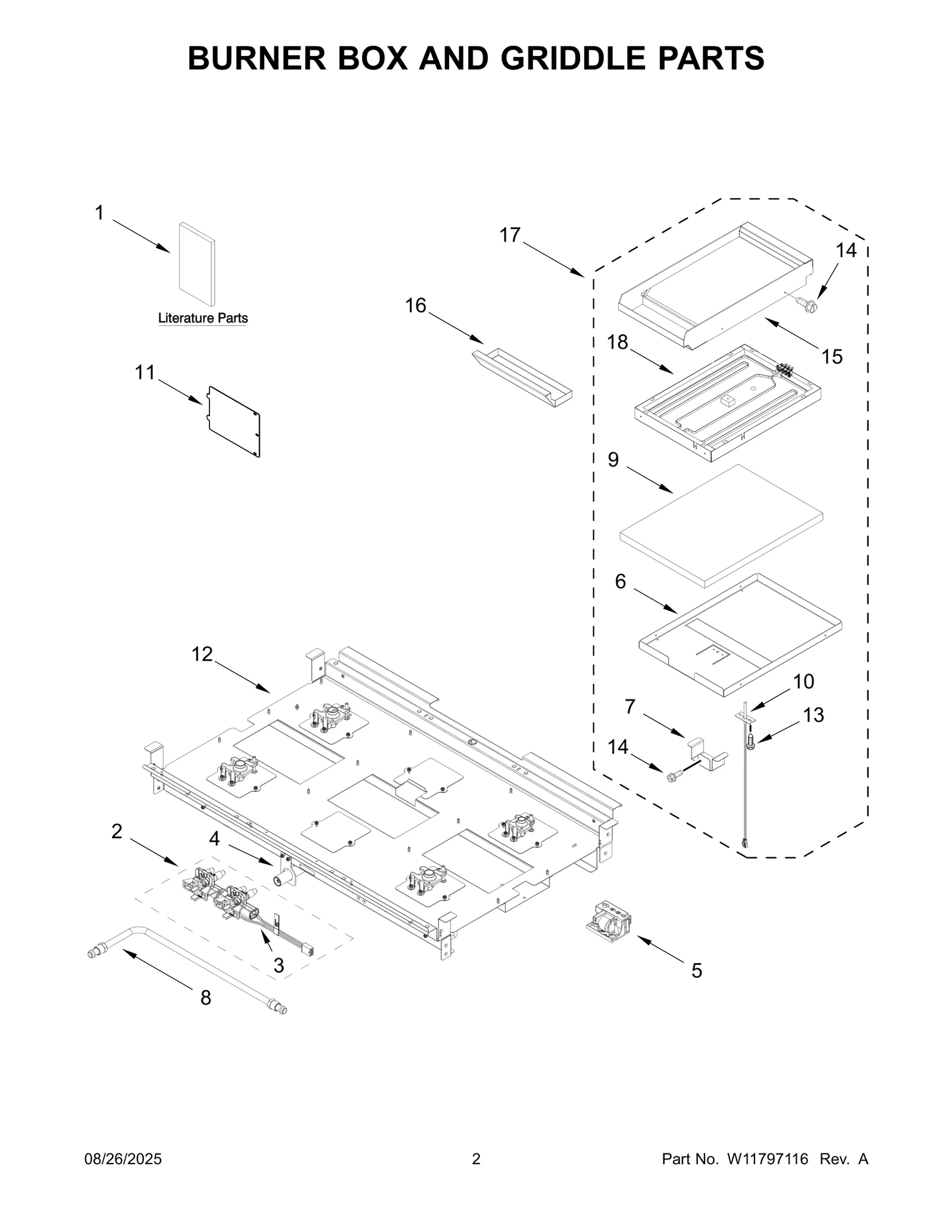 BURNER BOX AND GRIDDLE PARTS