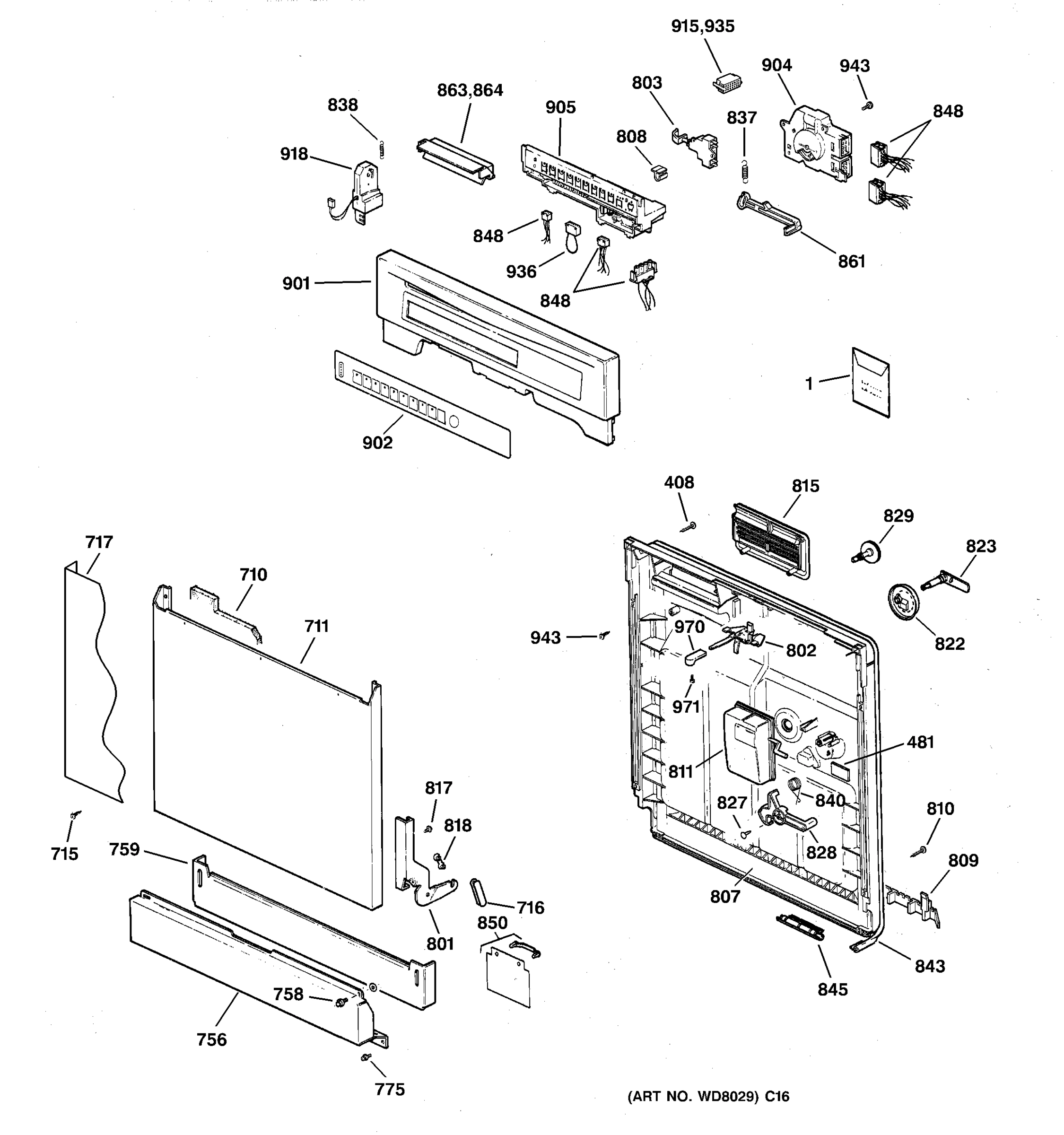 ESCUTCHEON & DOOR ASSEMBLY