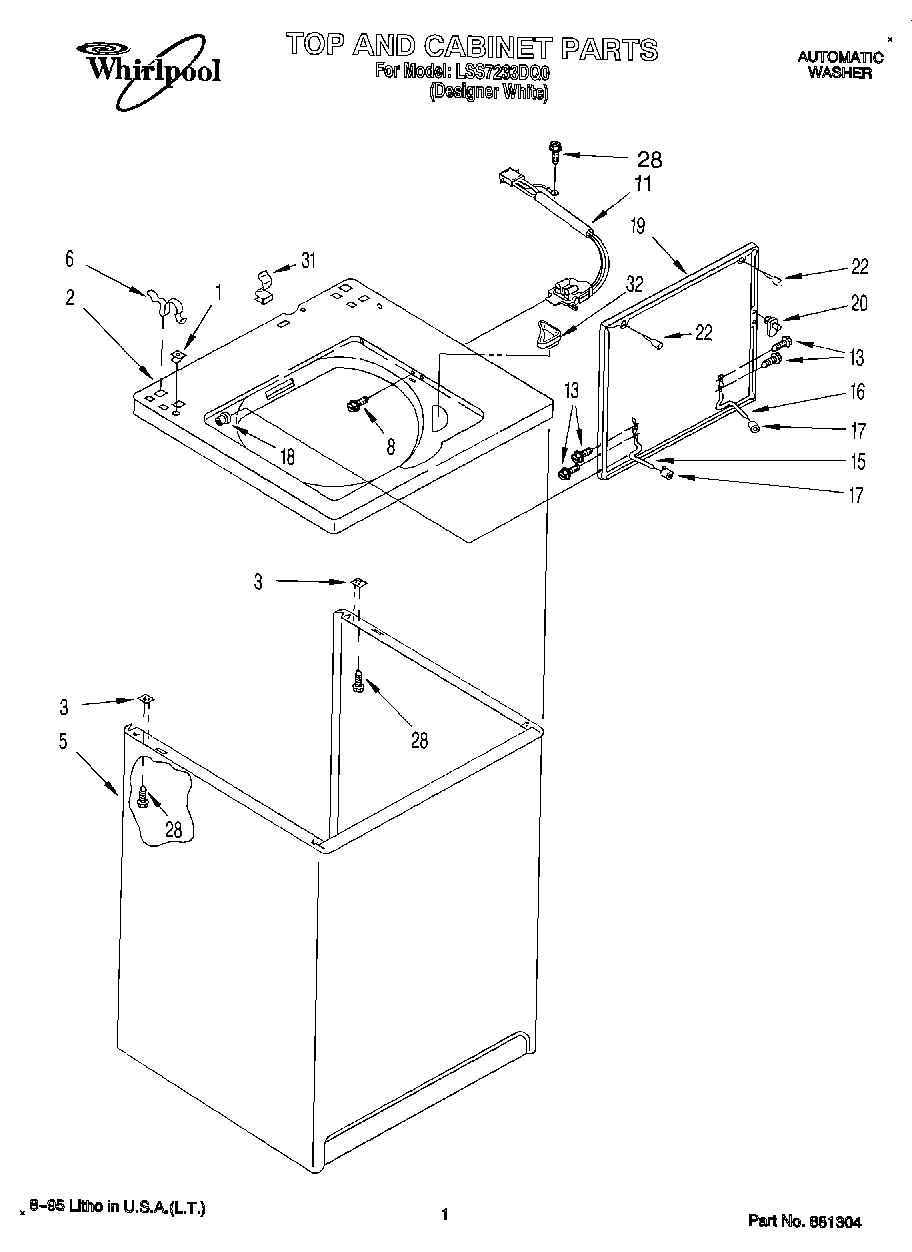 01 - TOP AND CABINET, LIT/OPTIONAL