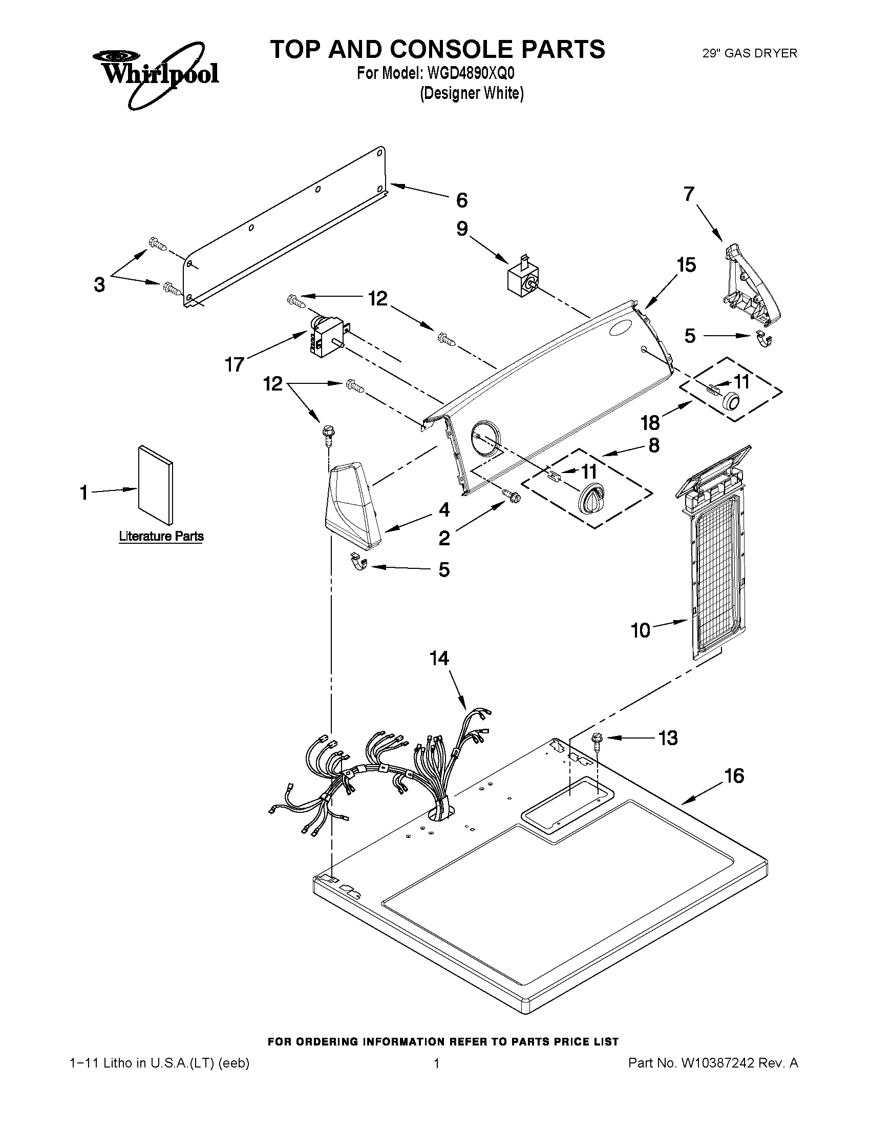 01 - TOP AND CONSOLE PARTS