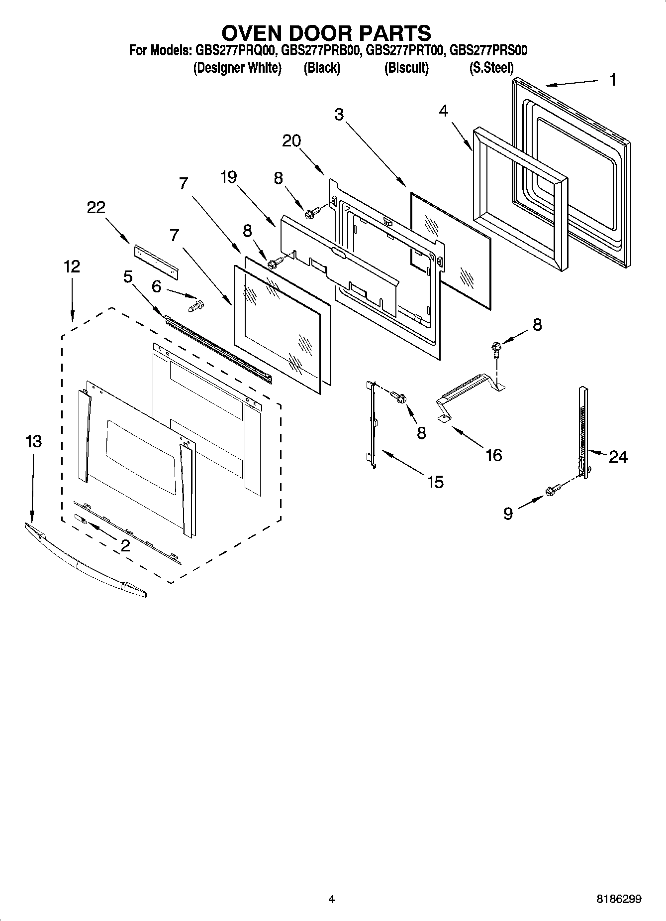 03 - OVEN DOOR PARTS