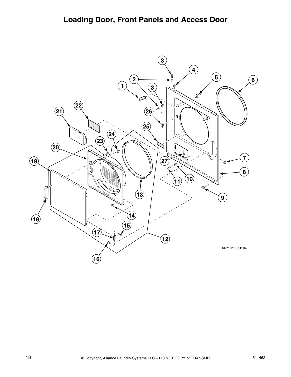 Loading Door, Front Panels and Access Door
