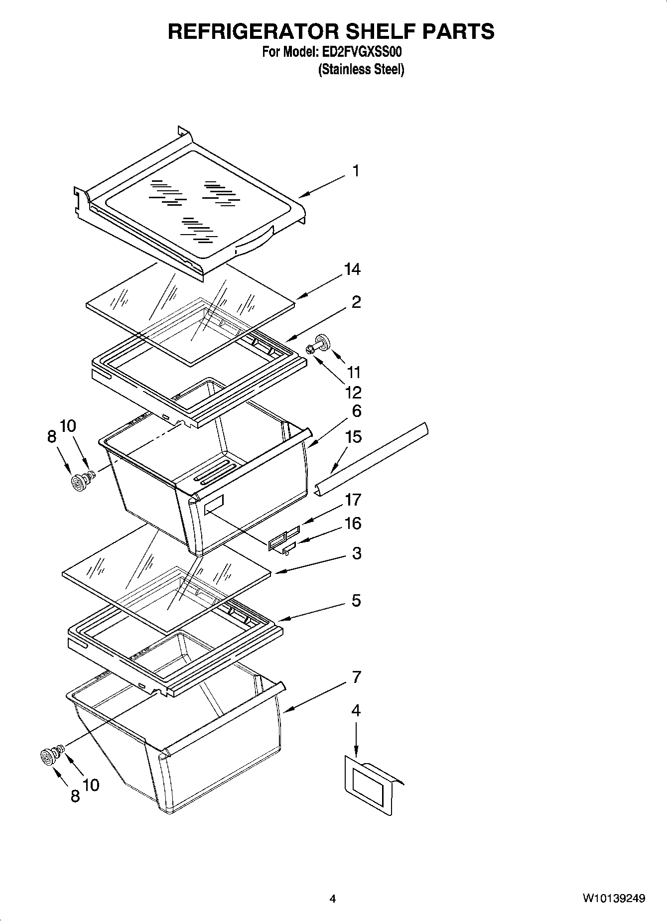 03 - REFRIGERATOR SHELF PARTS