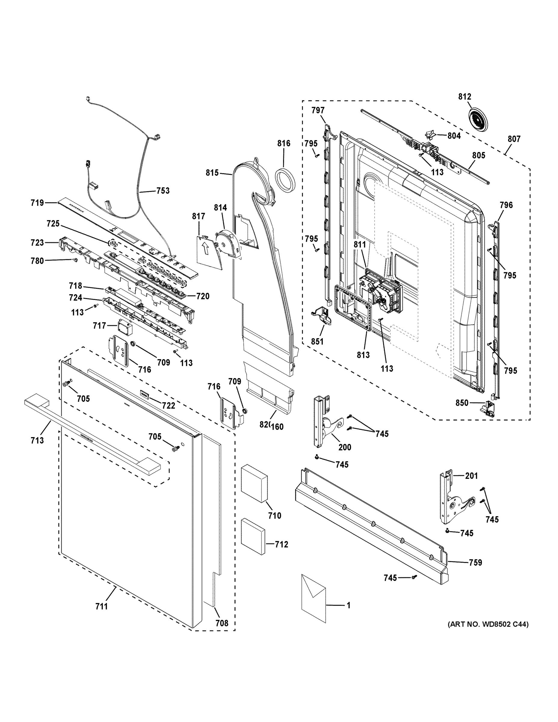 ESCUTCHEON & DOOR ASSEMBLY