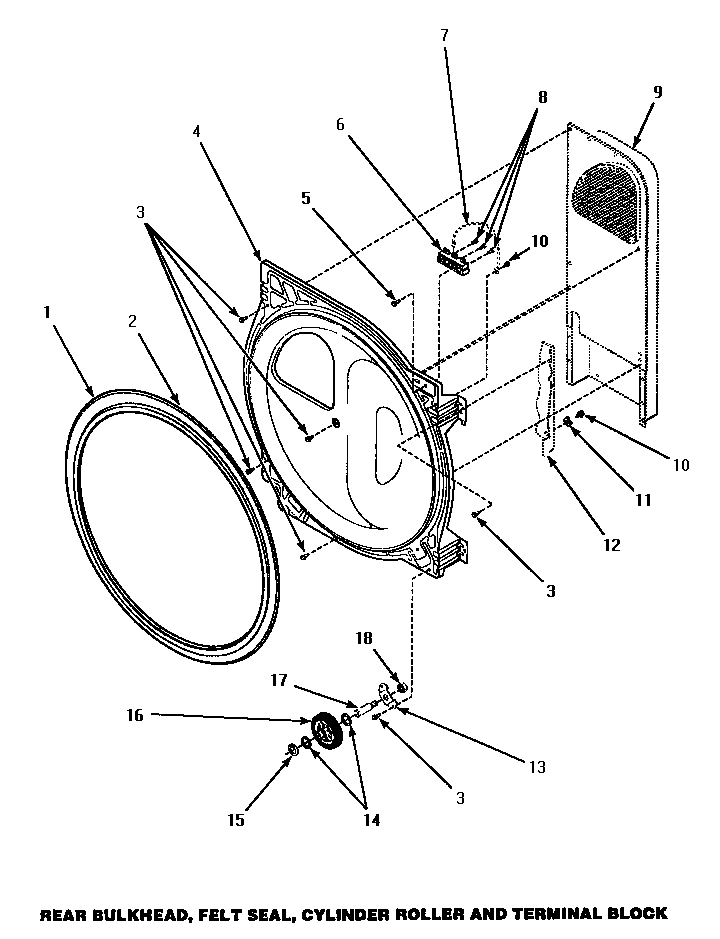 01 - BULKHEAD/FELT SEAL/CYL ROLLER & TERM BLK
