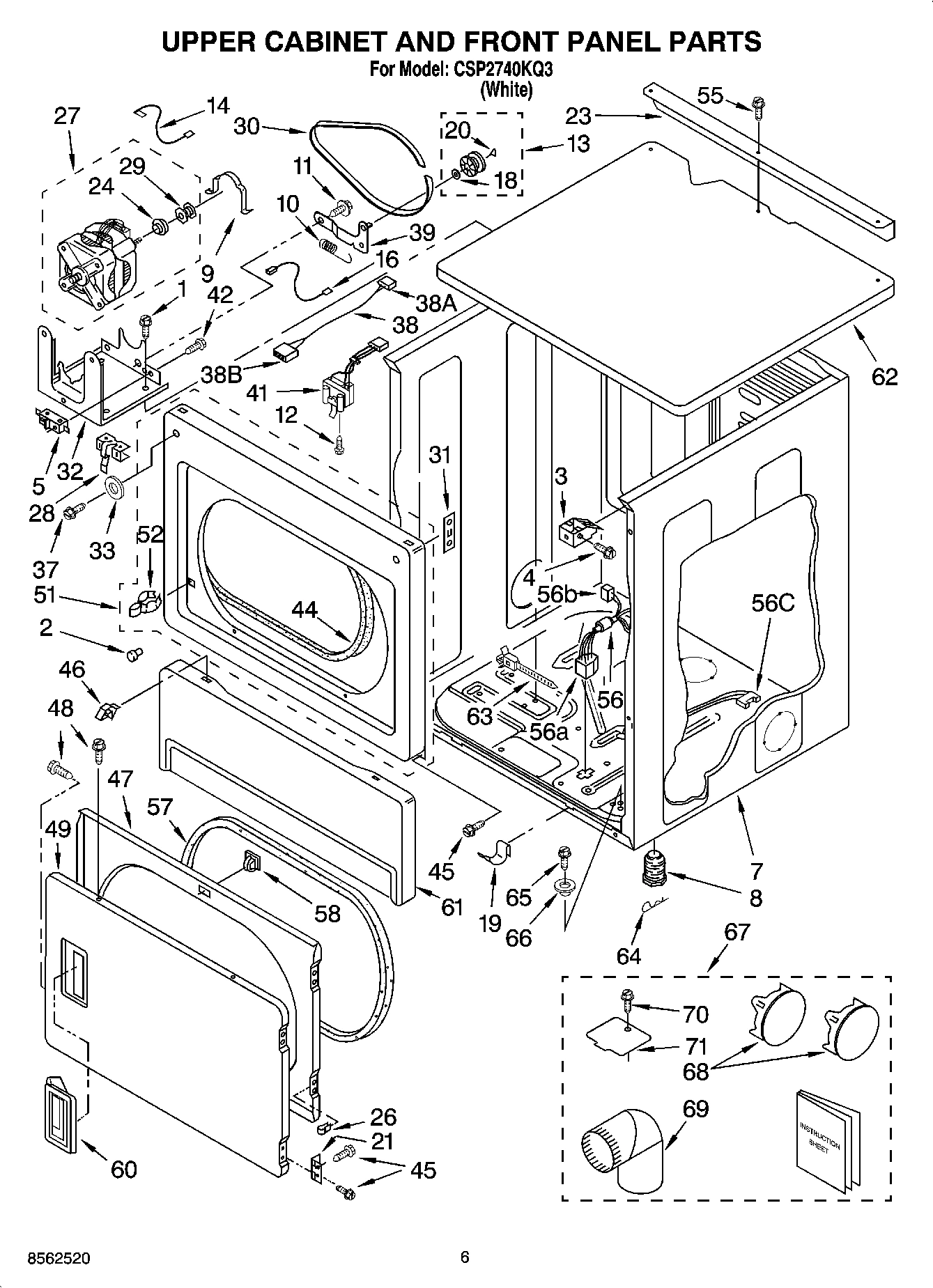 03 - UPPER CABINET AND FRONT PANEL PARTS