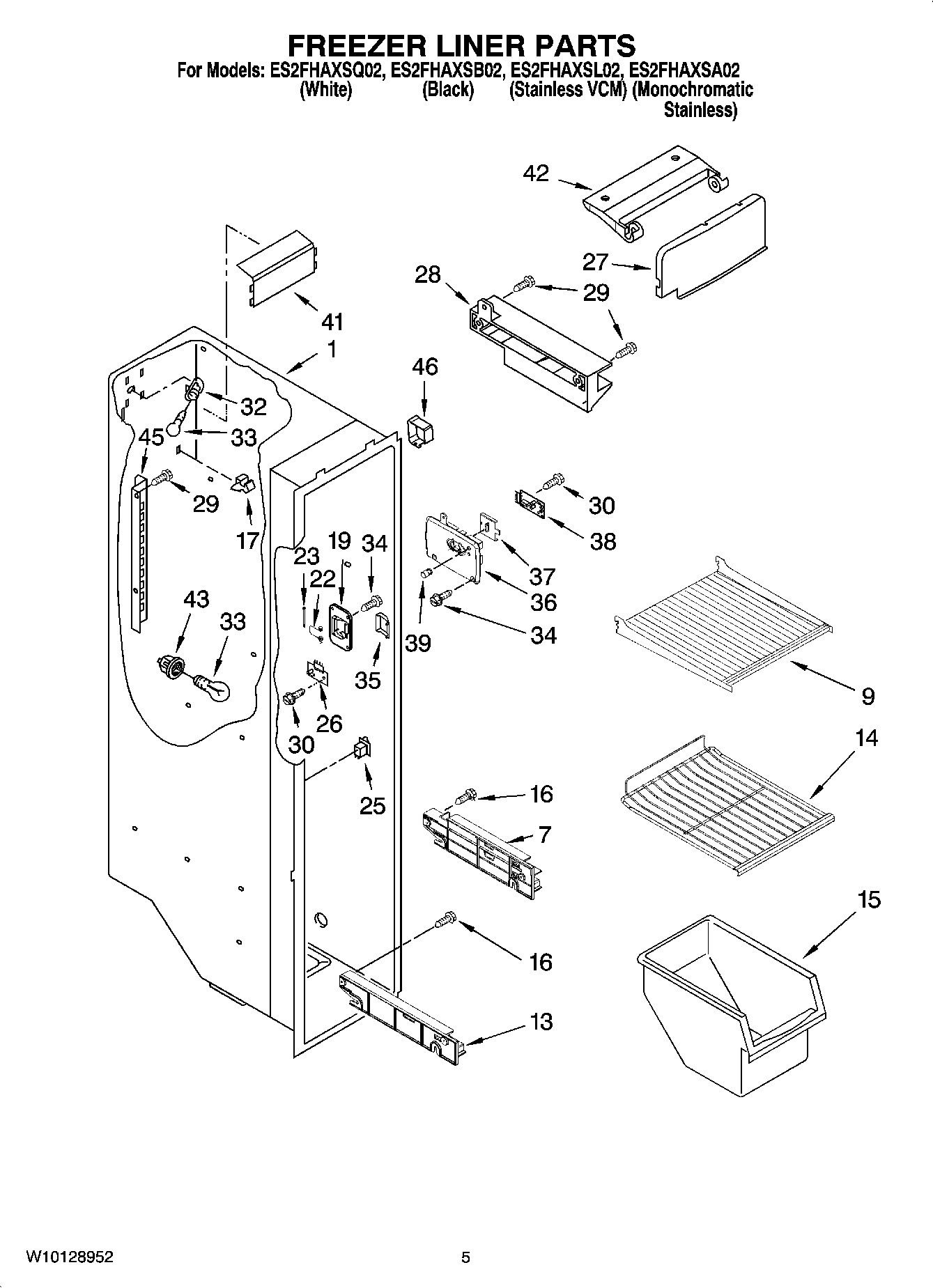 04 - FREEZER LINER PARTS