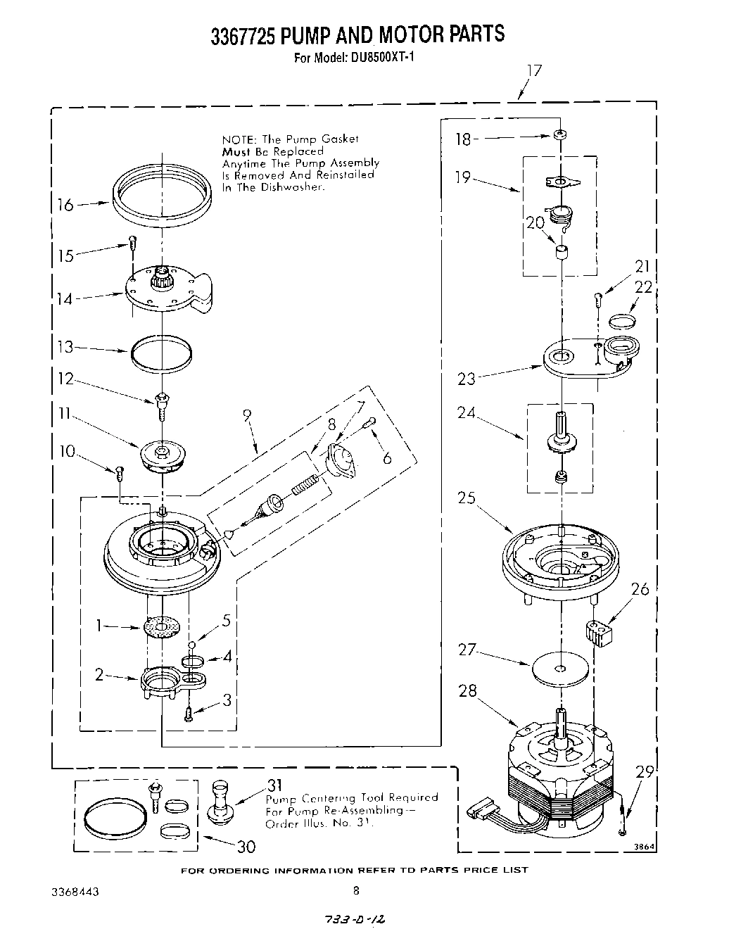 06 - 3367725 PUMP AND MOTOR