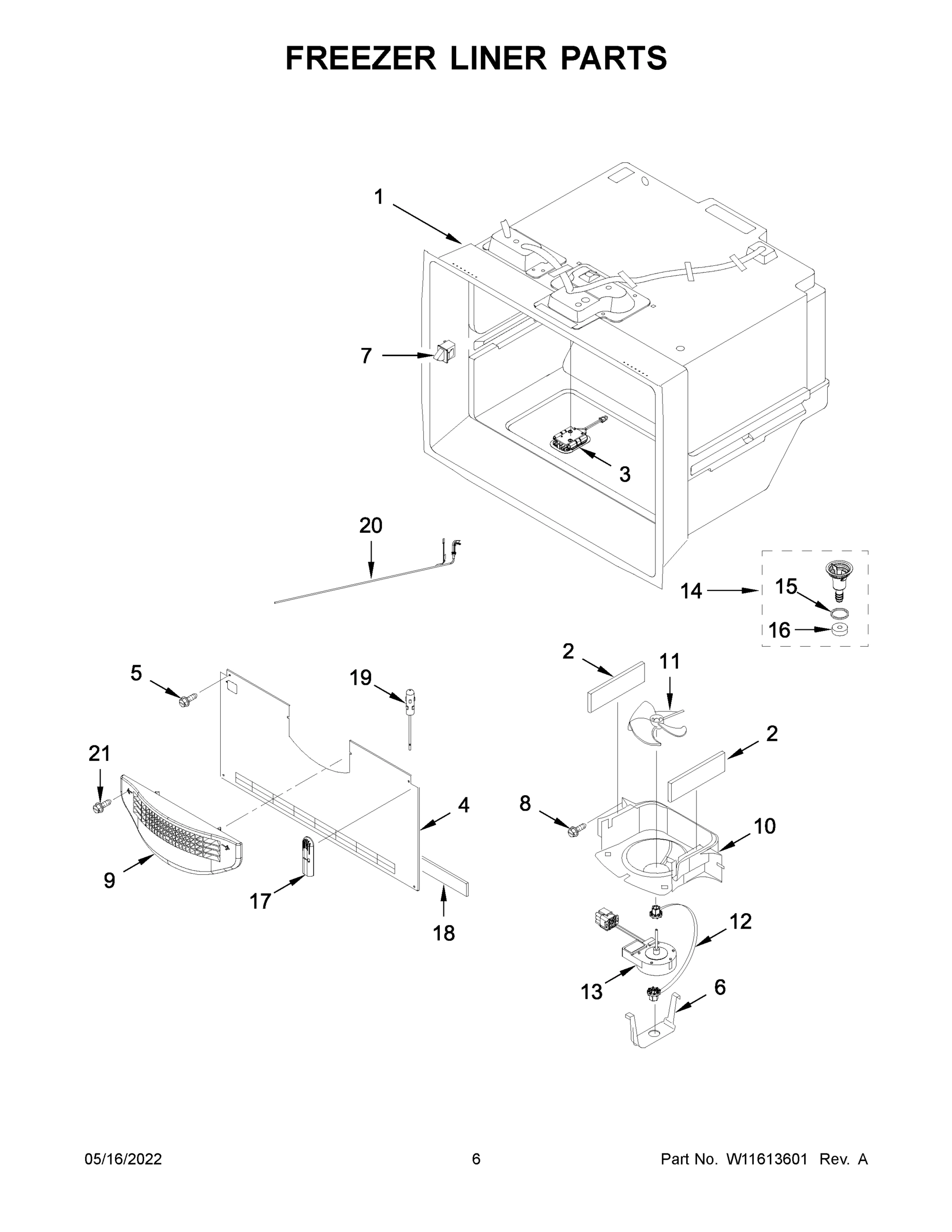 04 - FREEZER LINER PARTS