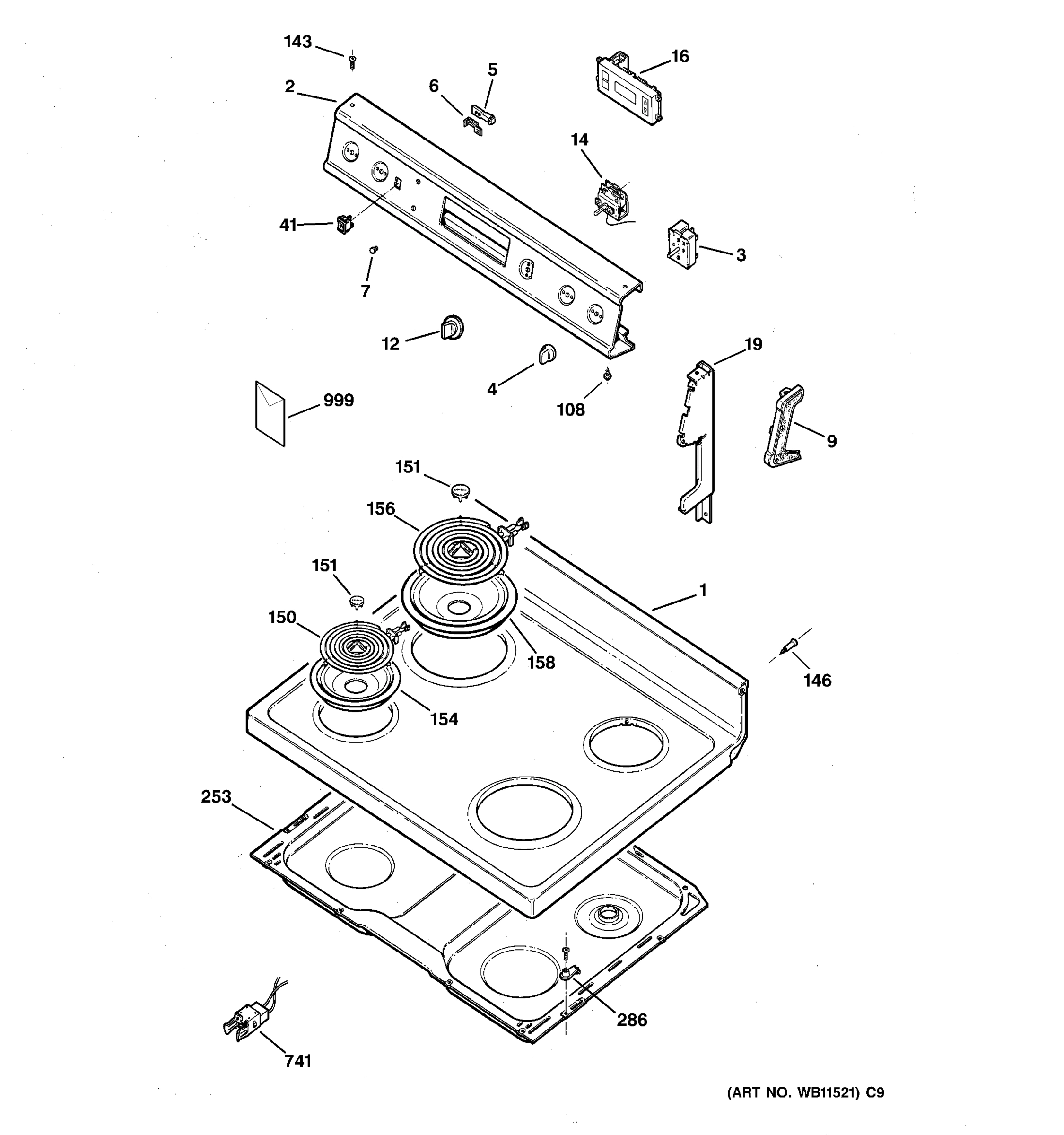 CONTROL PANEL & COOKTOP
