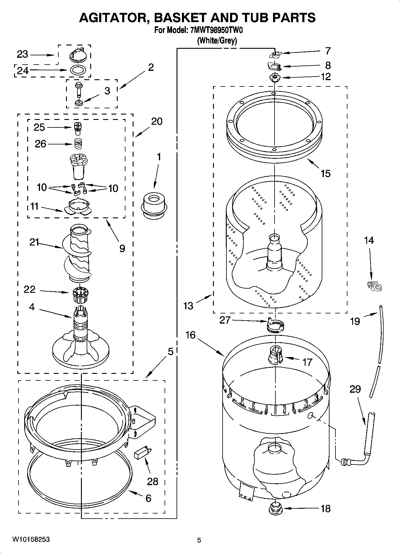 03 - AGITATOR, BASKET AND TUB PARTS