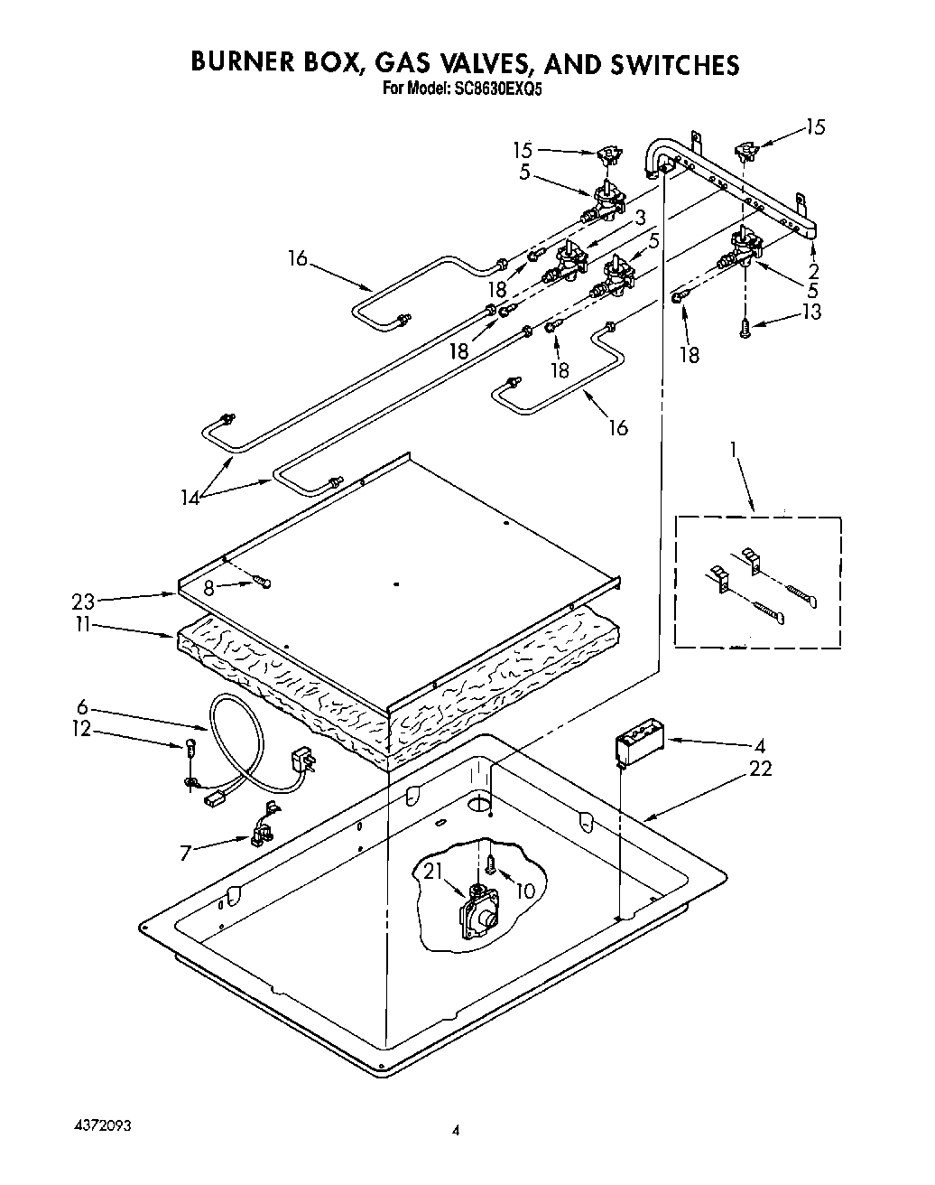 02 - BURNER BOX, GAS VALVES, AND SWITCHES
