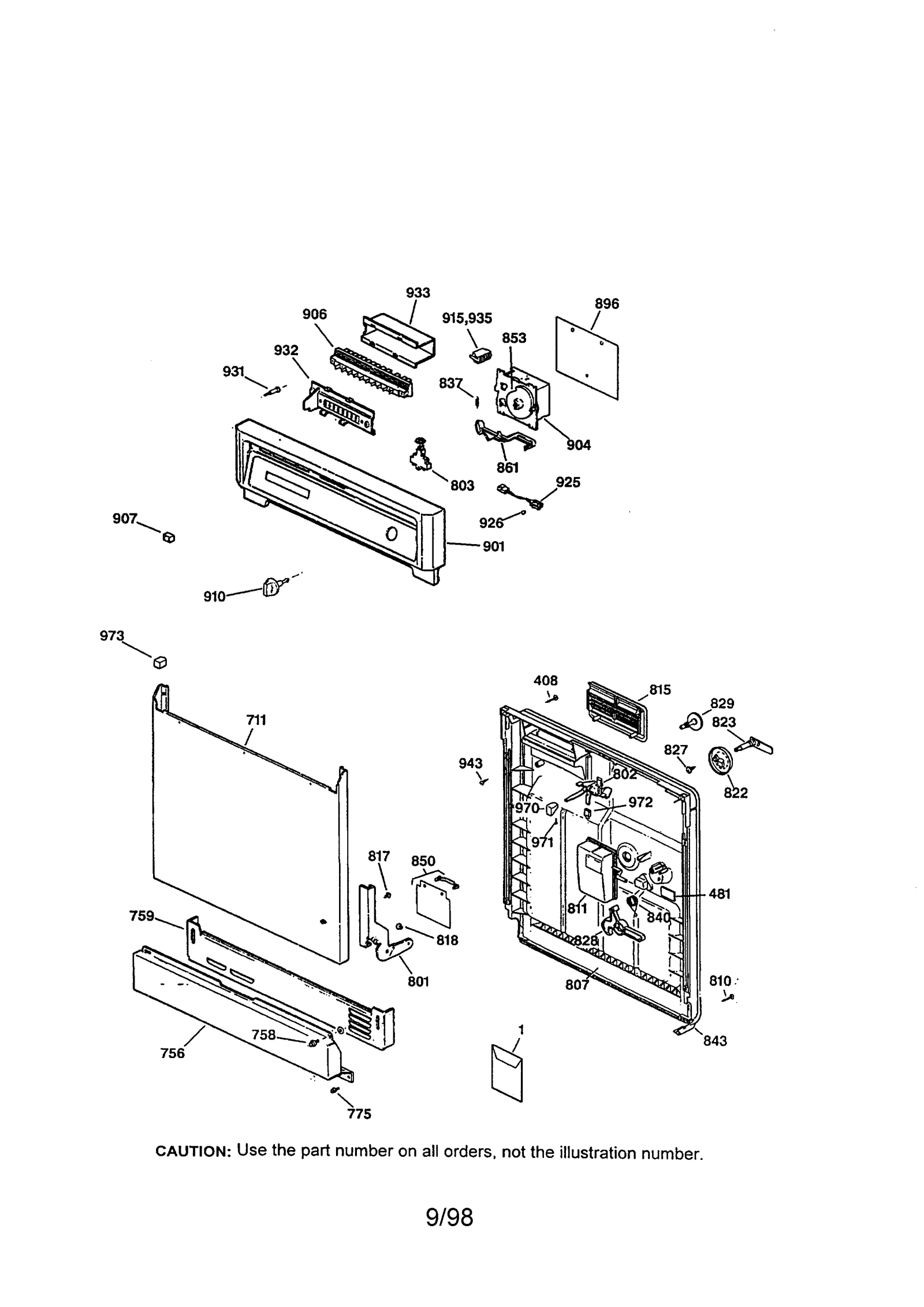 ESCUTCHEON AND DOOR ASSEMBLY