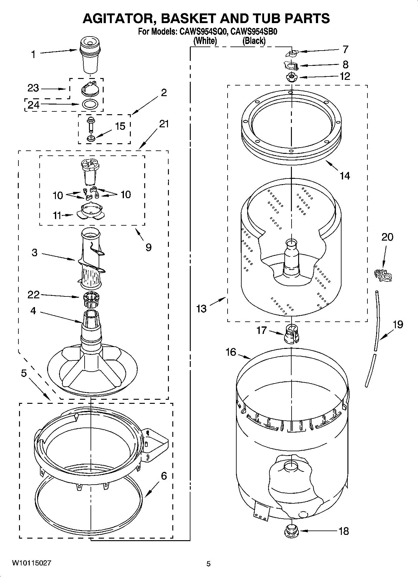 03 - AGITATOR, BASKET AND TUB PARTS