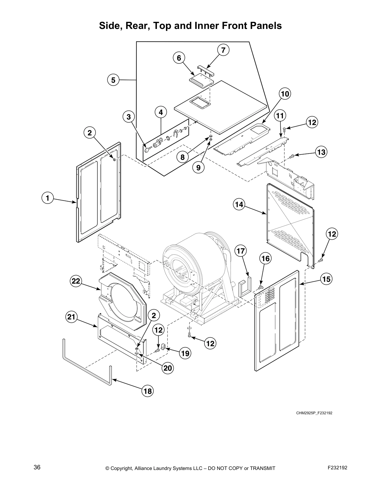 Side, Rear, Top and Inner Front Panels