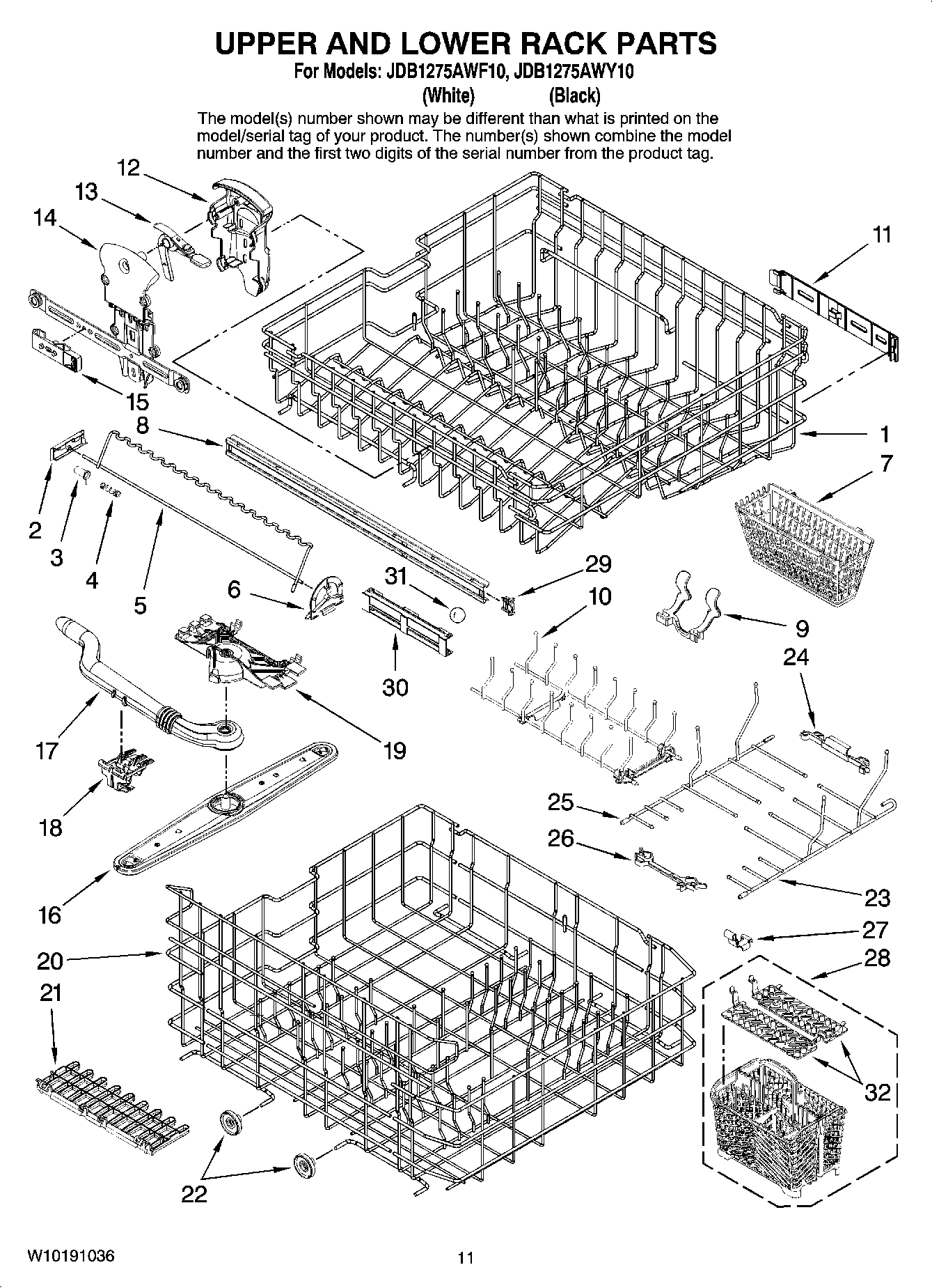 09 - UPPER AND LOWER RACK PARTS