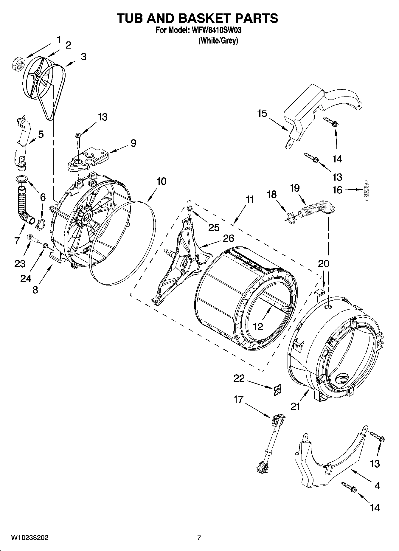 06 - TUB AND BASKET PARTS, OPTIONAL PARTS (NOT INCLUDED)