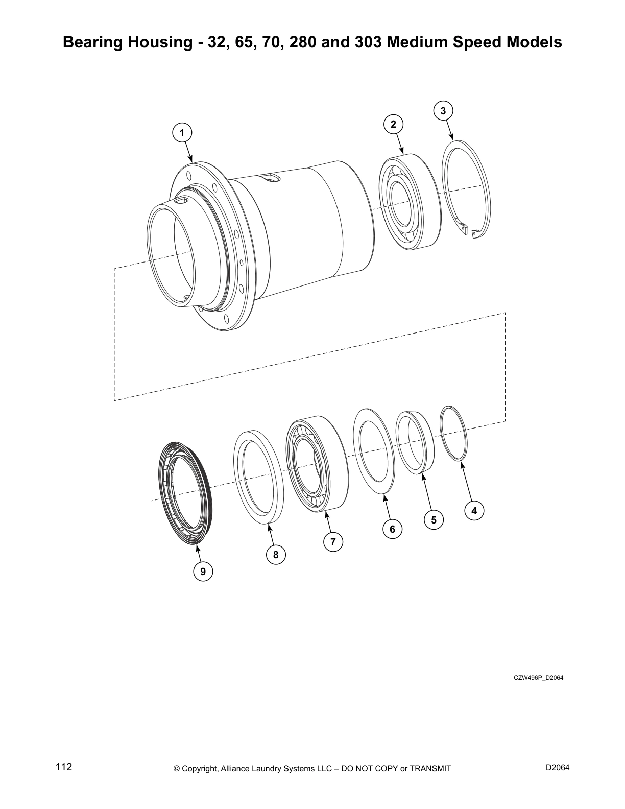 Bearing Housing - 32, 65, 70, 280 and 303 Medium Speed Models