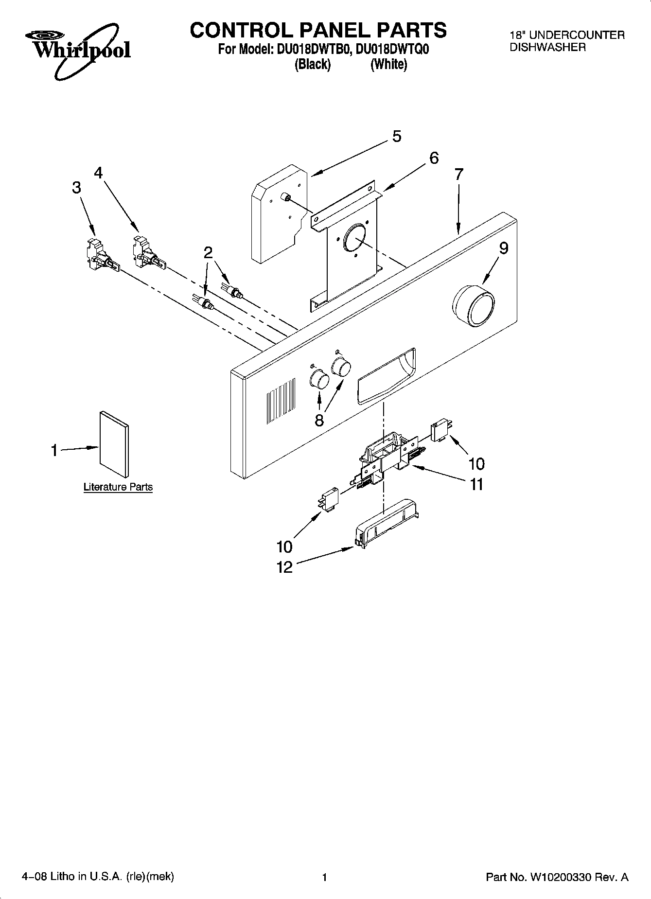 01 - CONTROL PANEL PARTS