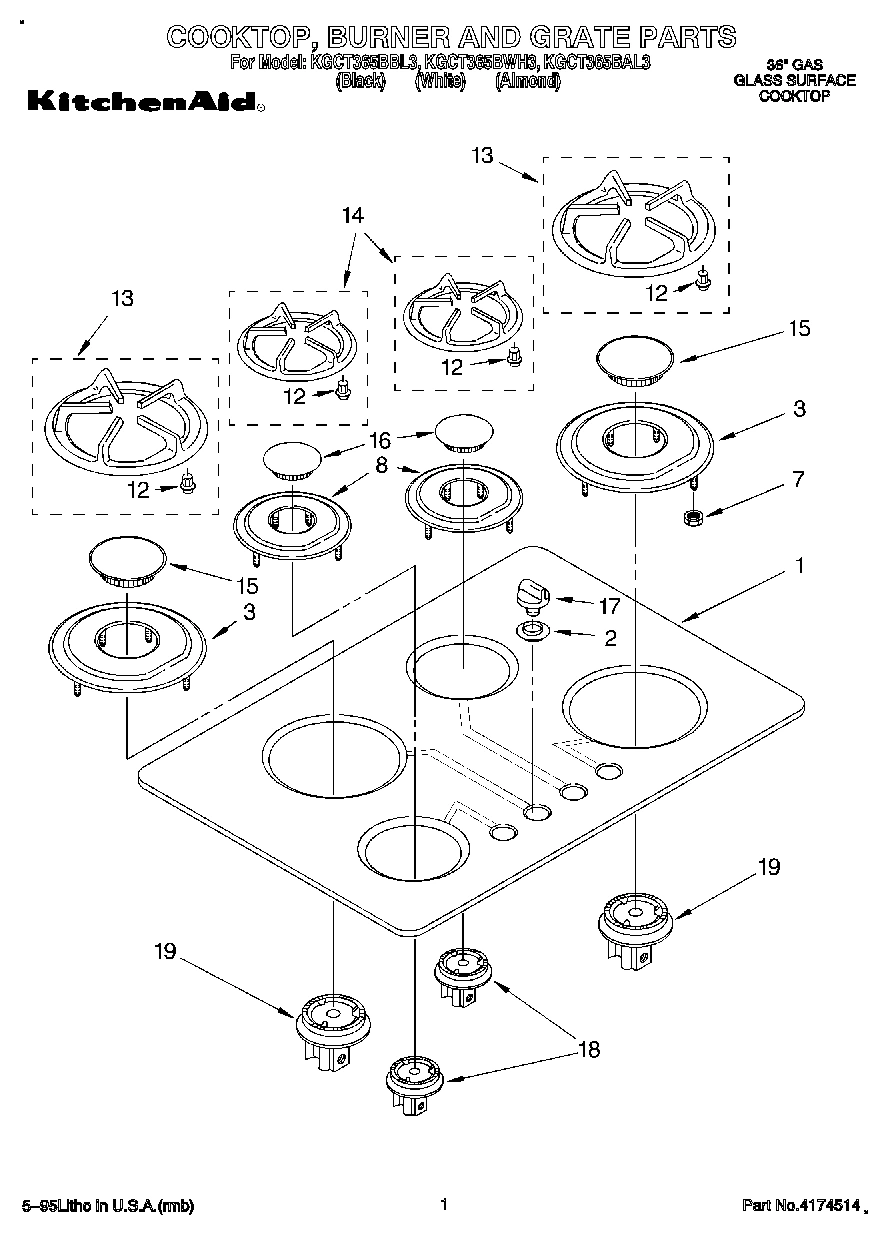 01 - COOKTOP, BURNER AND GRATE