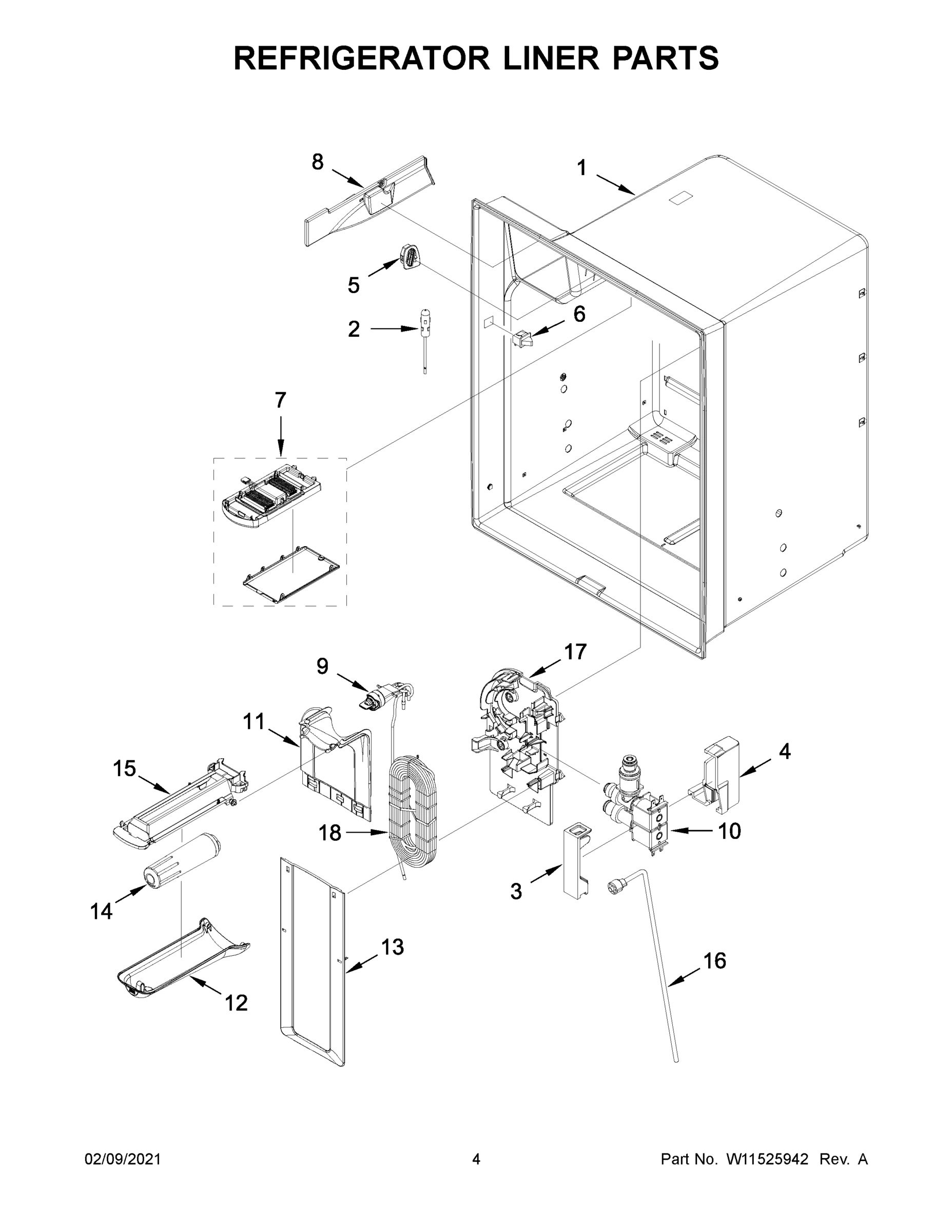 03 - REFRIGERATOR LINER PARTS