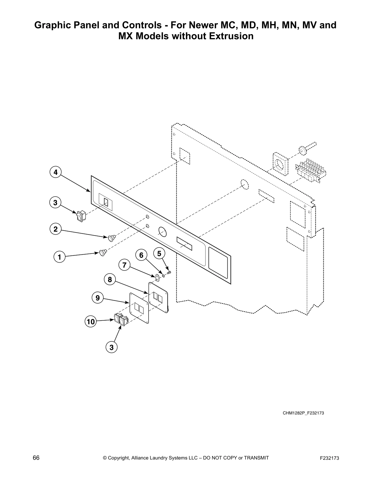 Graphic Panel and Controls - For Newer MC, MD, MH, MN, MV and 
MX Models without Extrusion