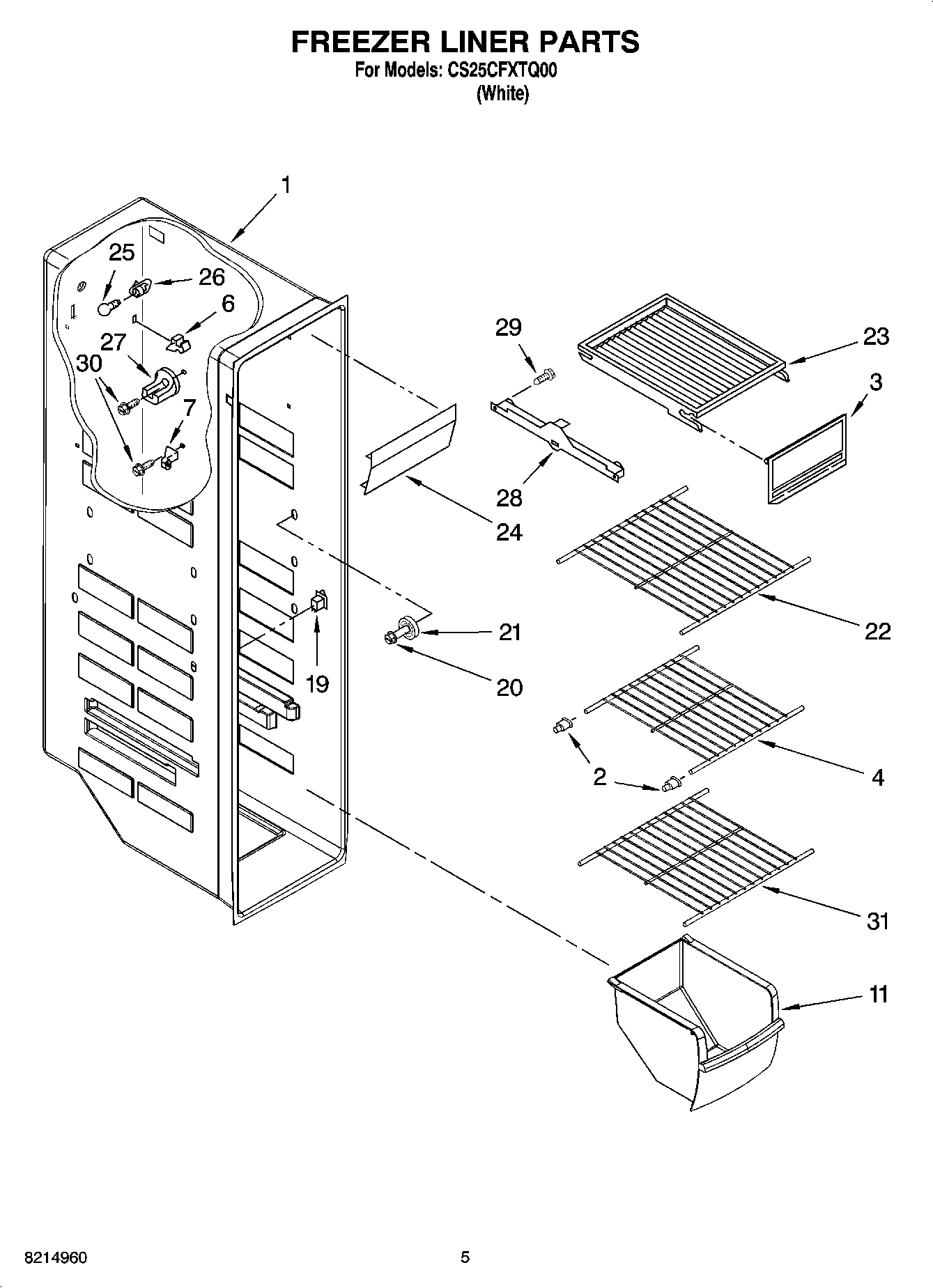04 - FREEZER LINER PARTS