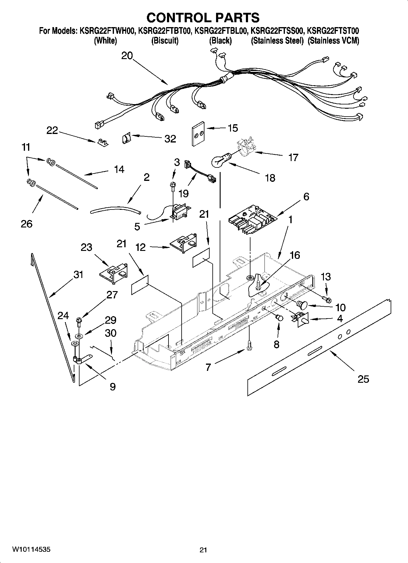 12 - CONTROL PARTS, OPTIONAL PARTS (NOT INCLUDED)