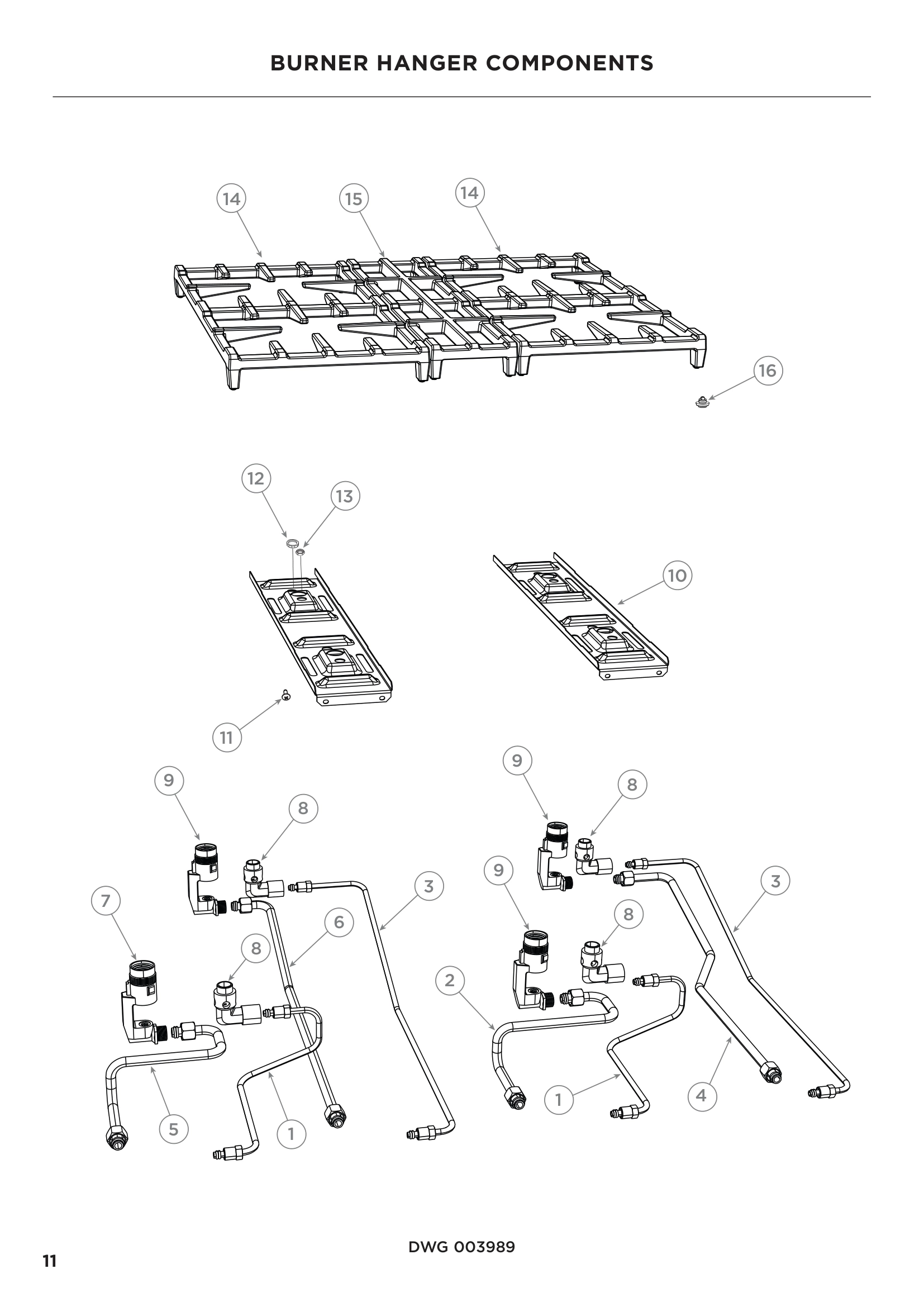 BURNER HANGER COMPONENTS