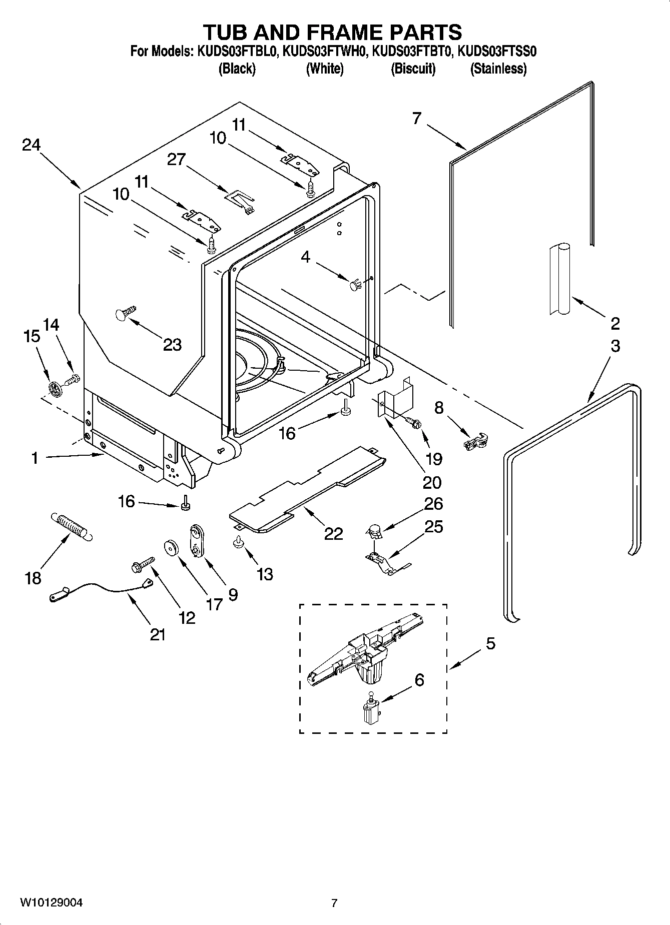 07 - TUB AND FRAME PARTS