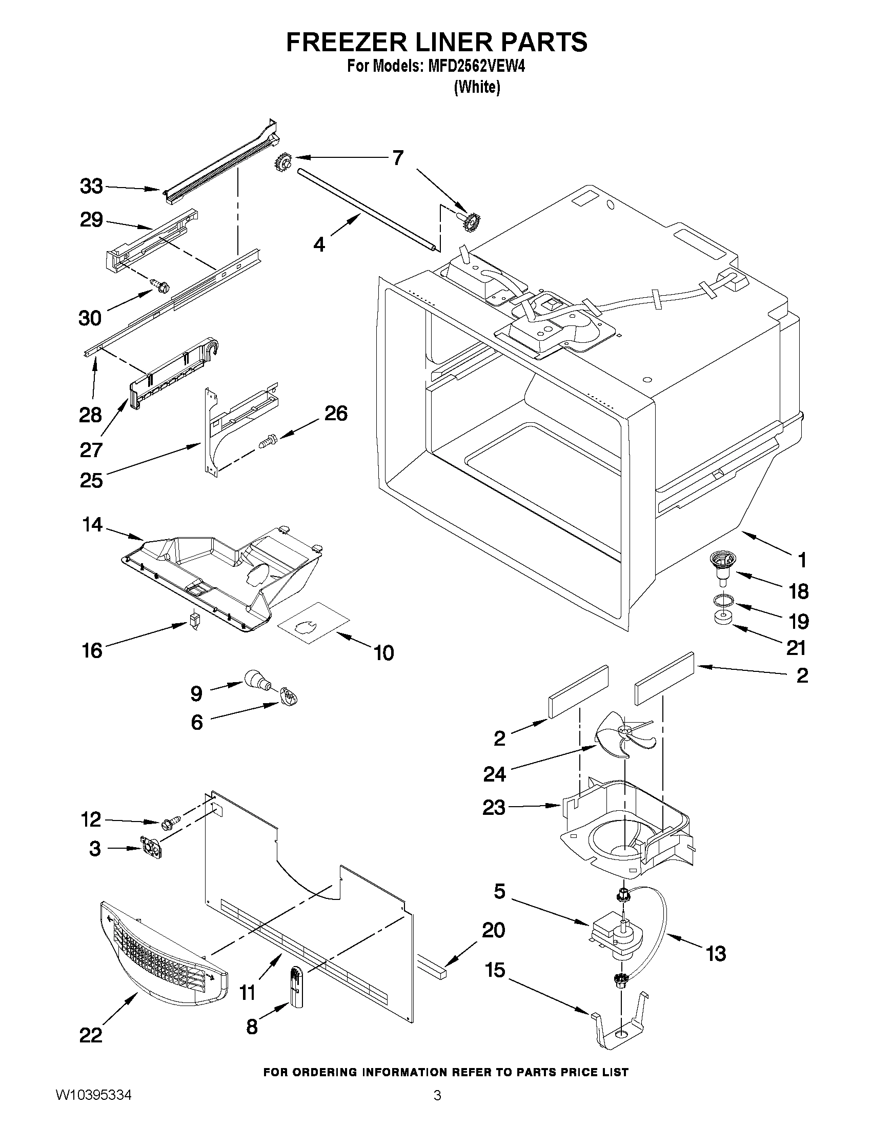 02 - FREEZER LINER PARTS