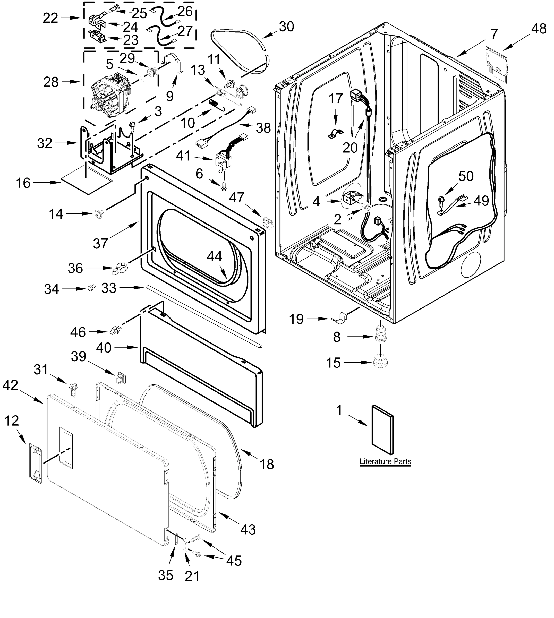 LOWER CABINET AND FRONT PANEL PARTS
