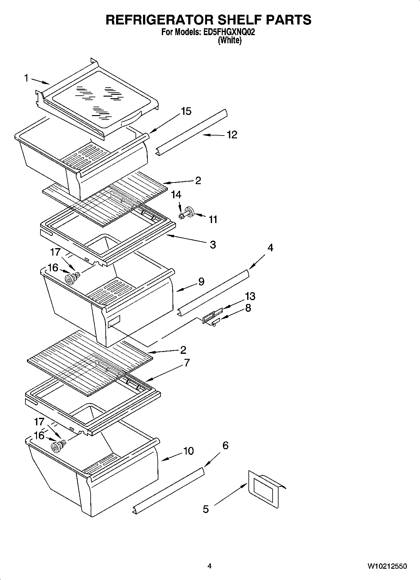 03 - REFRIGERATOR SHELF PARTS