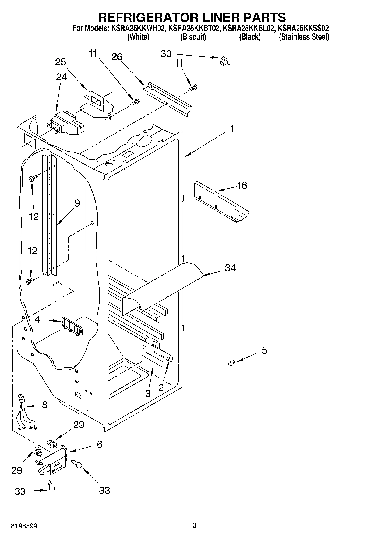 02 - REFRIGERATOR LINER PARTS