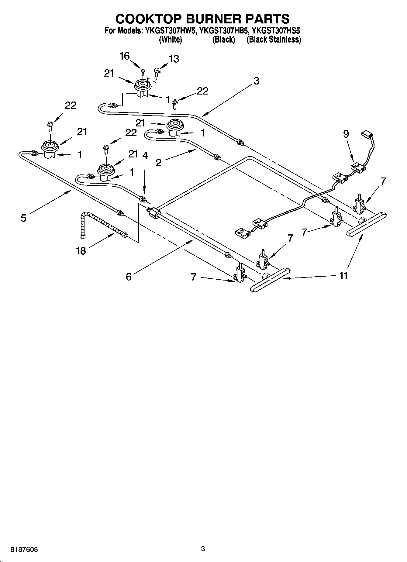02 - COOKTOP BURNER PARTS
