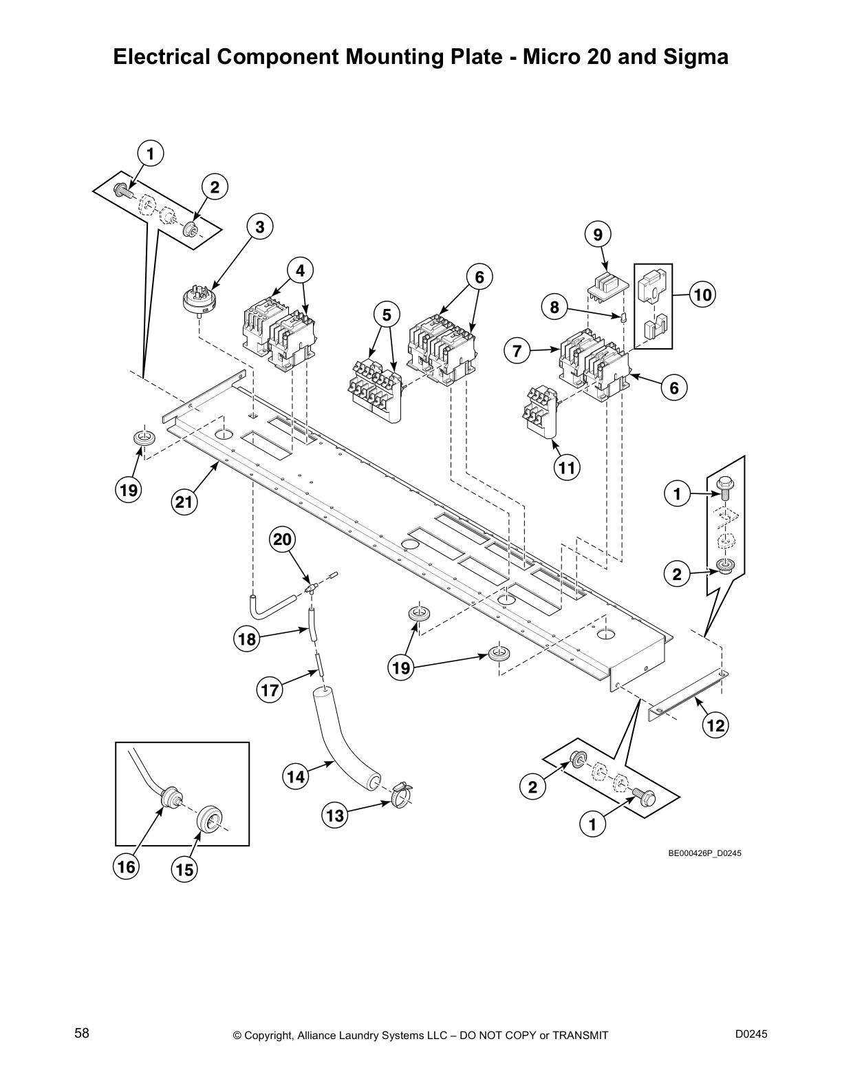 Electrical Component Mounting Plate - Micro 20 and Sigma