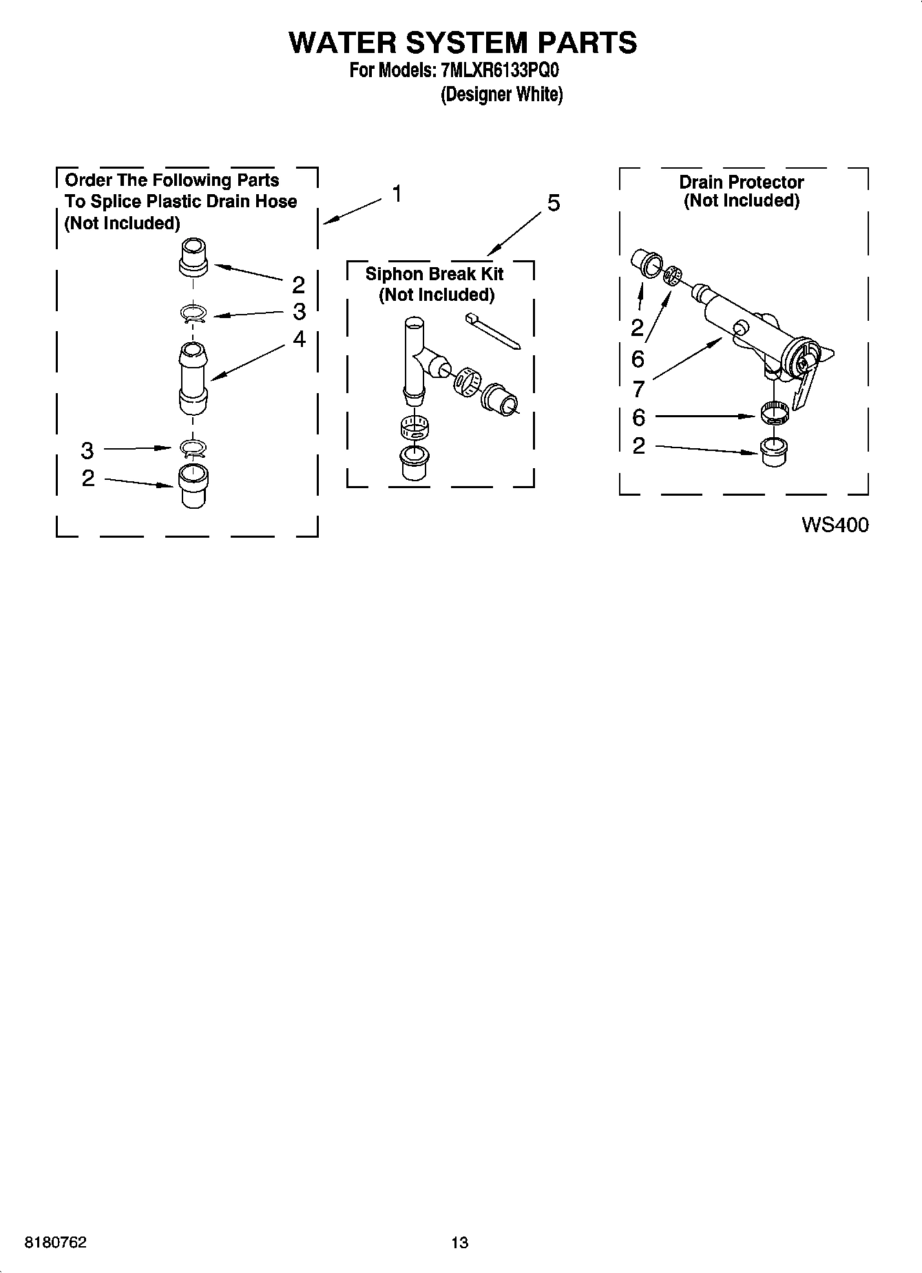 09 - WATER SYSTEM PARTS, OPTIONAL PARTS (NOT INCLUDED)