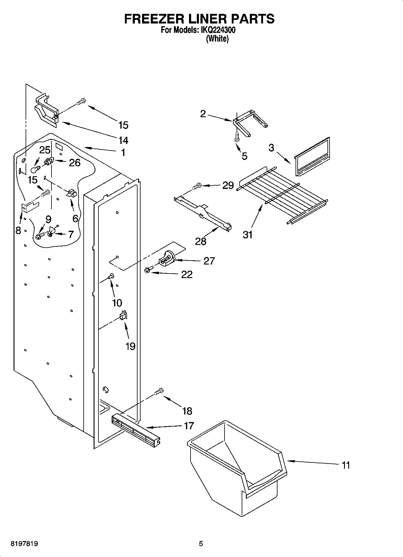 04 - FREEZER LINER PARTS