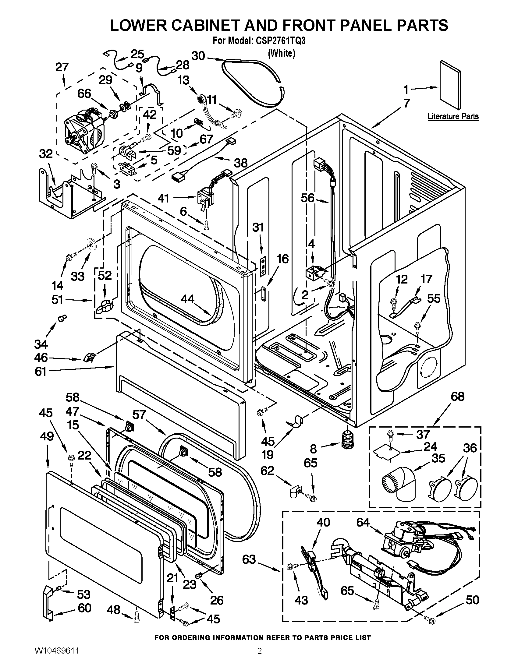 01 - LOWER CABINET AND FRONT PANEL PARTS