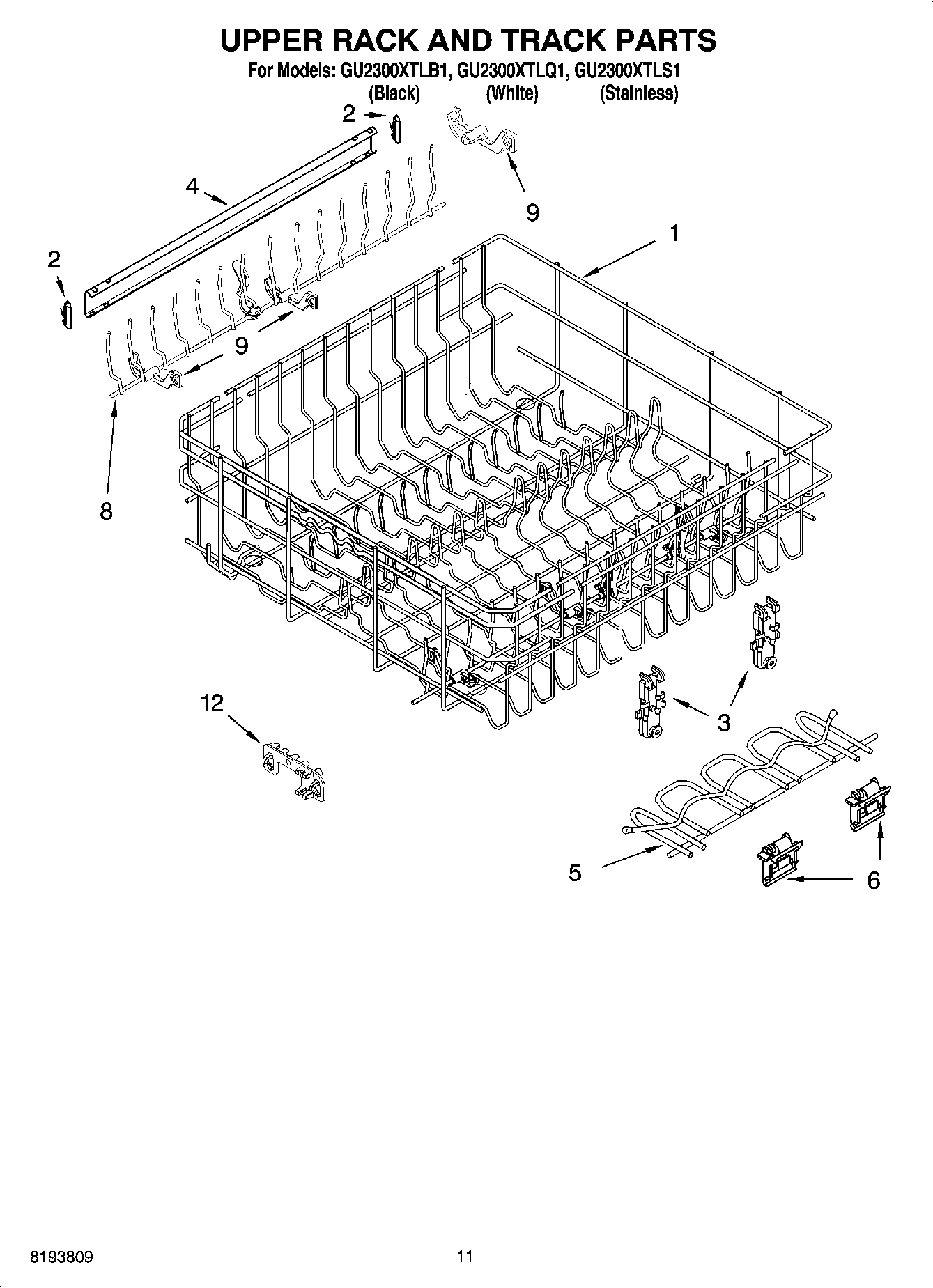 09 - UPPER RACK AND TRACK PARTS