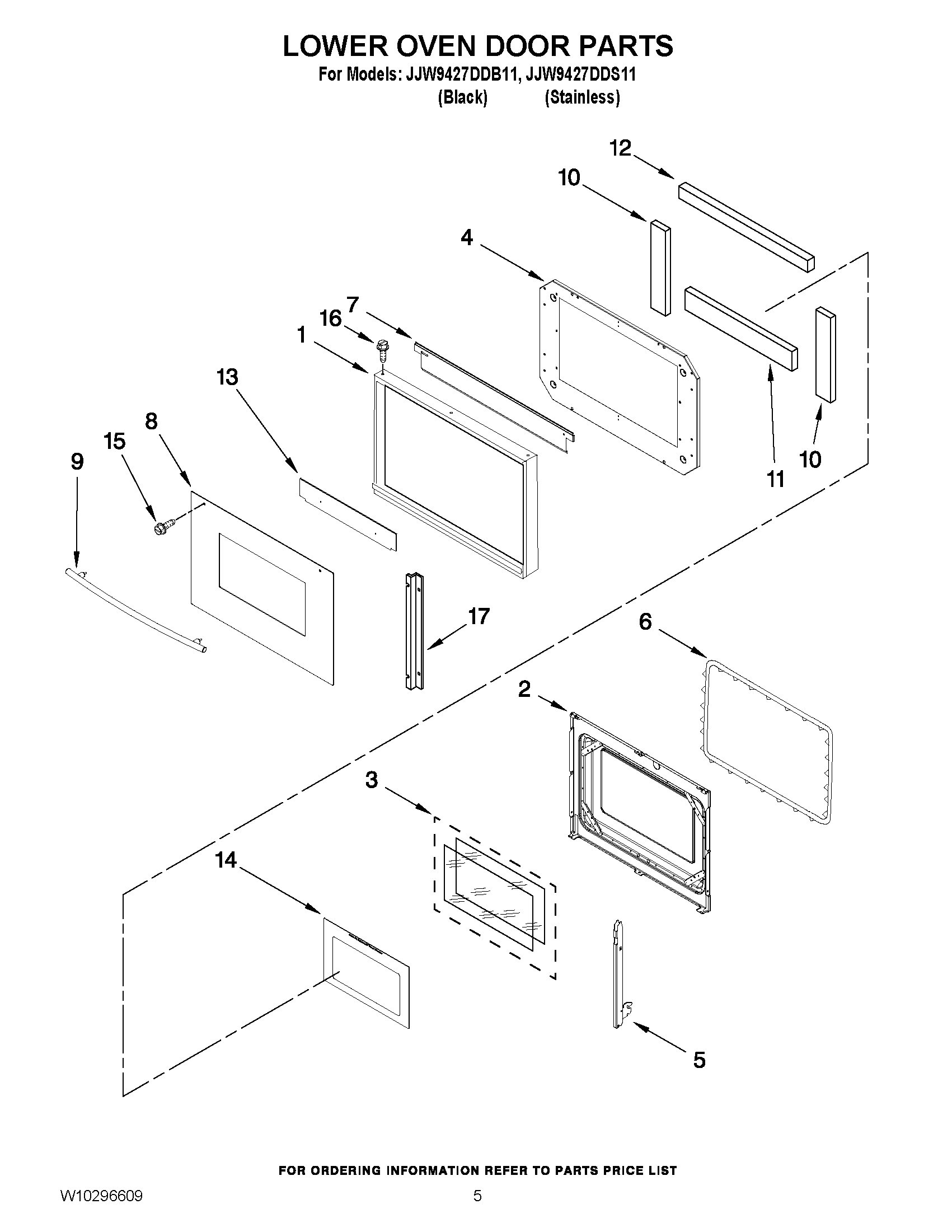 03 - LOWER OVEN DOOR PARTS