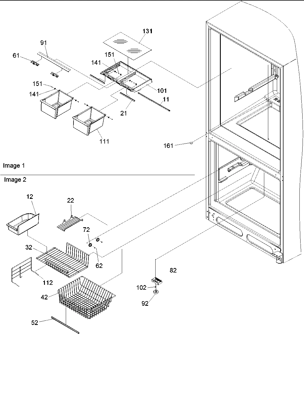 03 - Crisper Assy & Freezer Feature Assy
